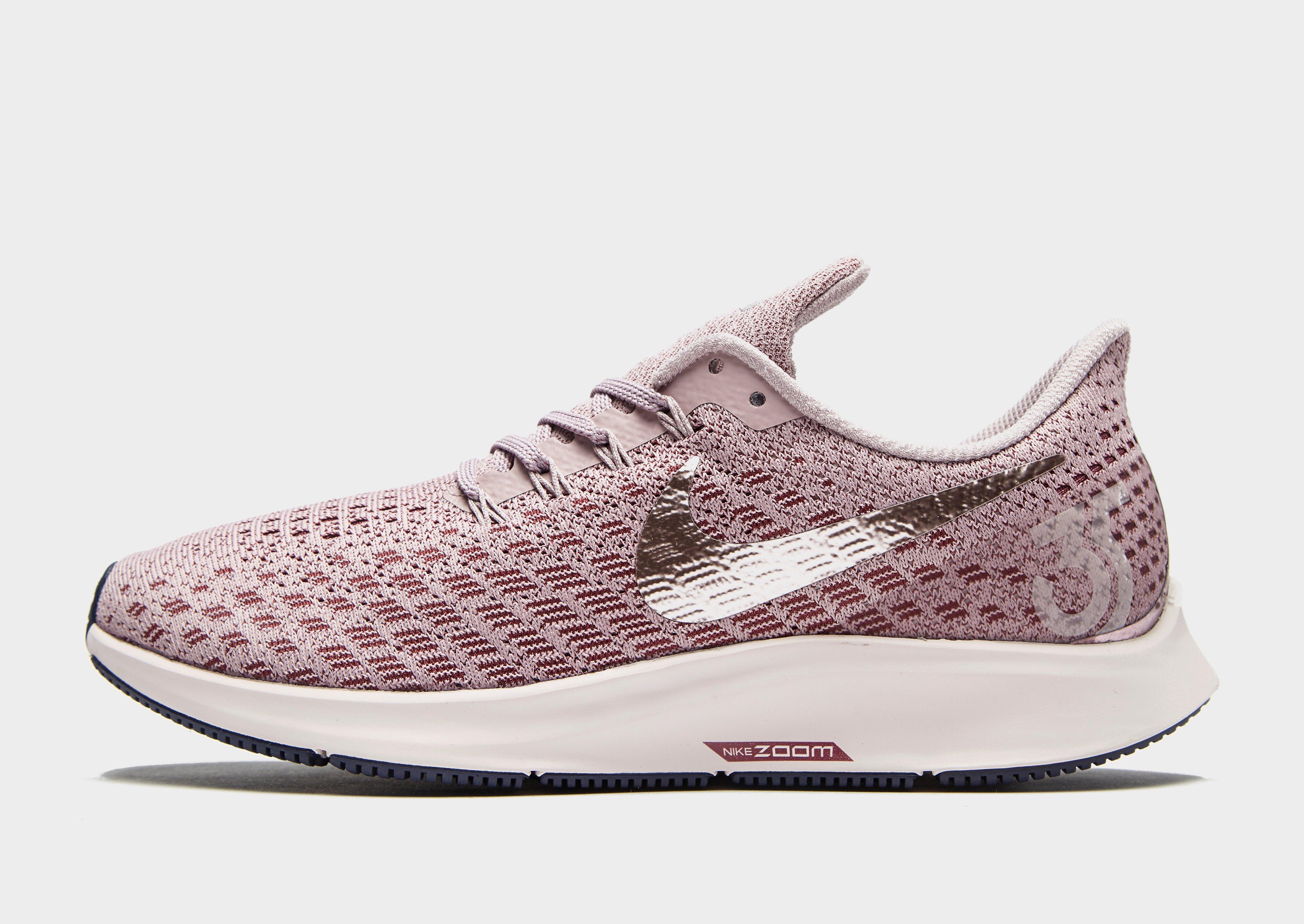 nike running air zoom pegasus 35 trainers rose with metallic swoosh