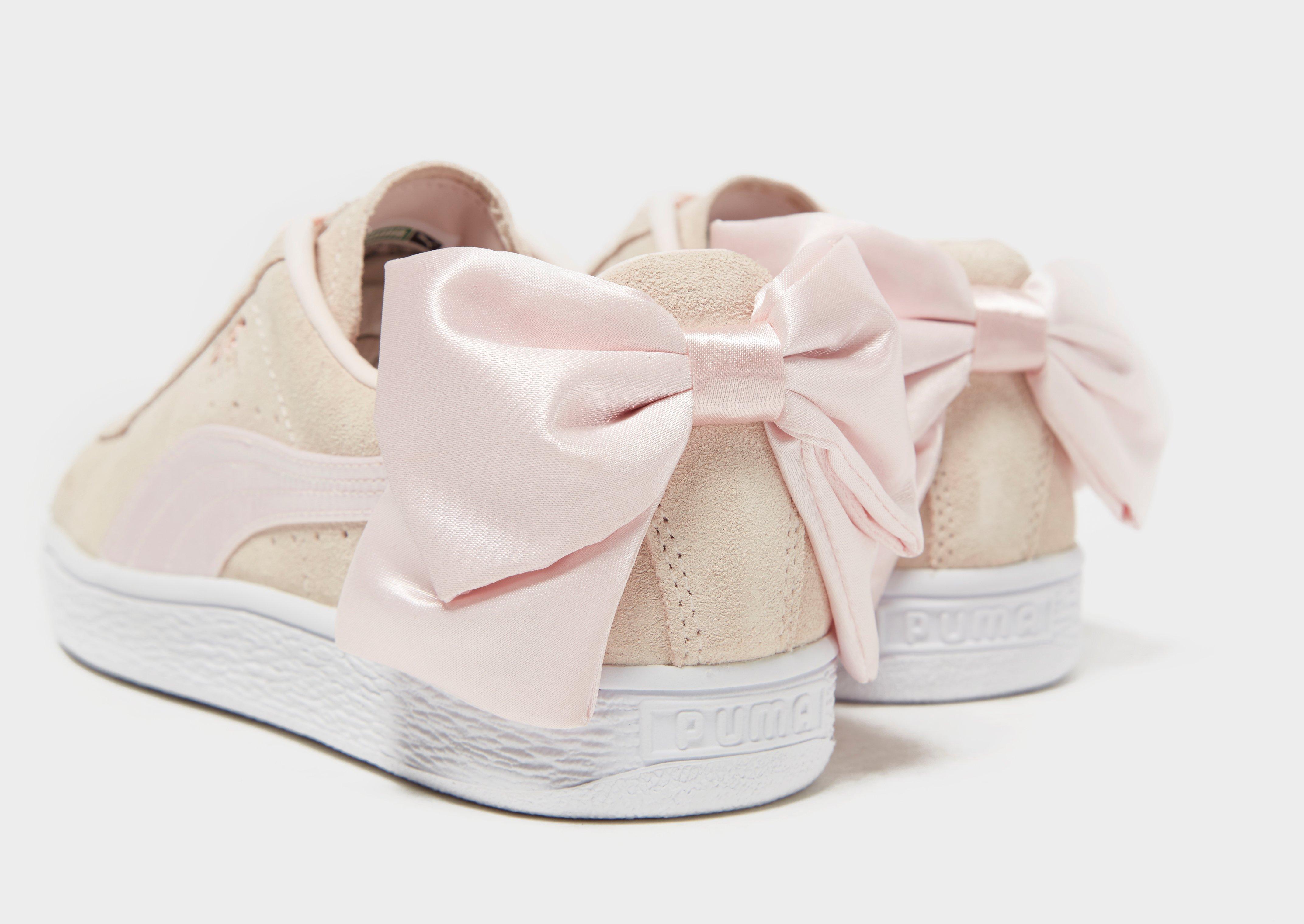 puma suede bow pink