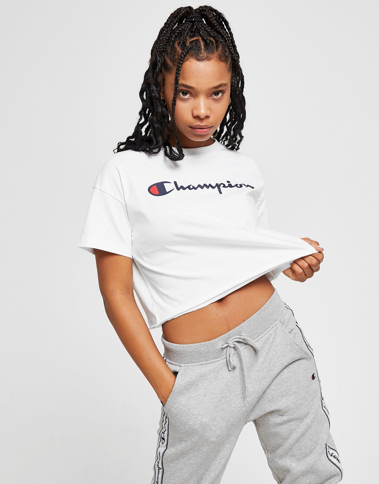 champion shirt crop top