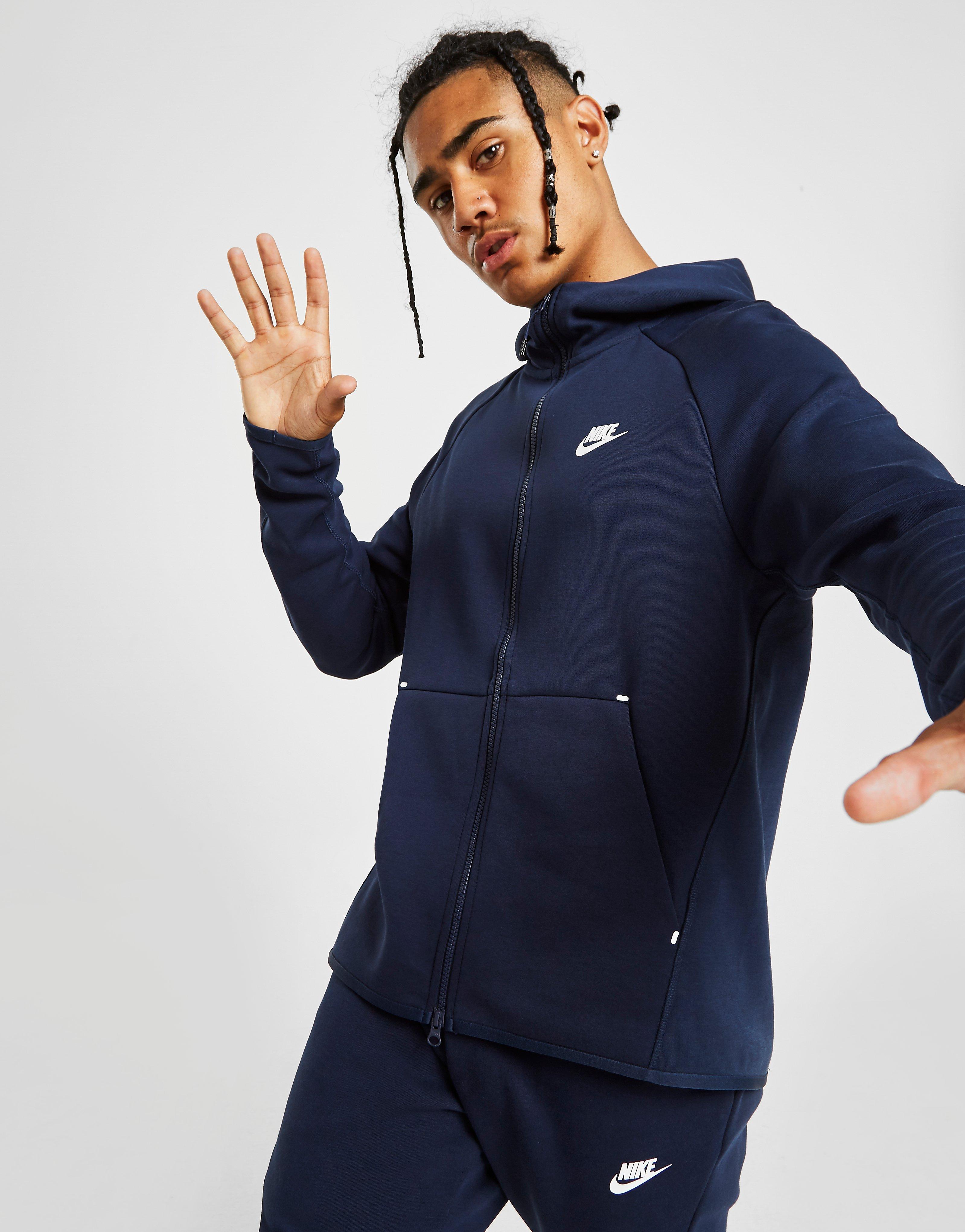 nike tech tracksuit dark blue