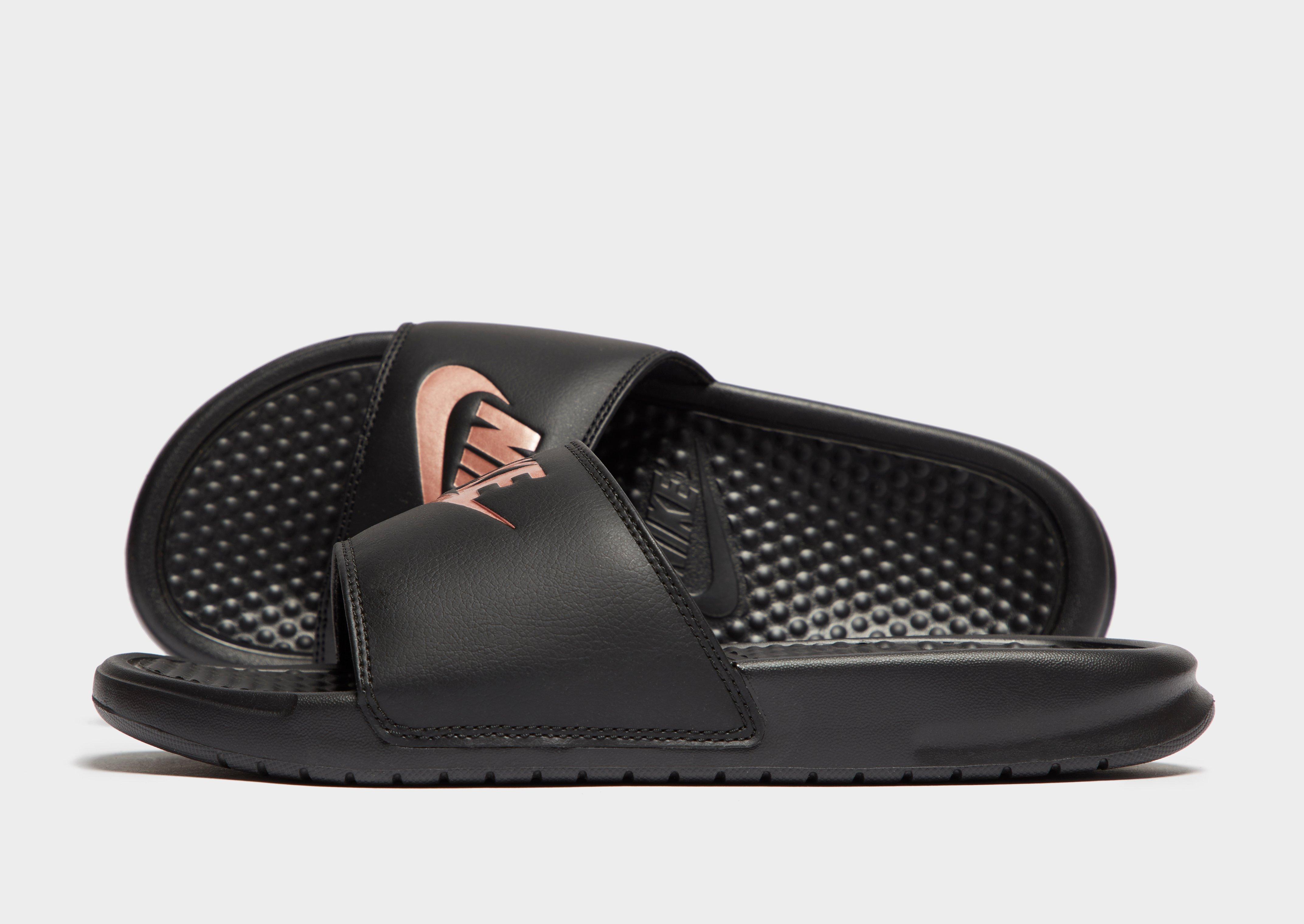 women's nike benassi just do it metallic slide sandals