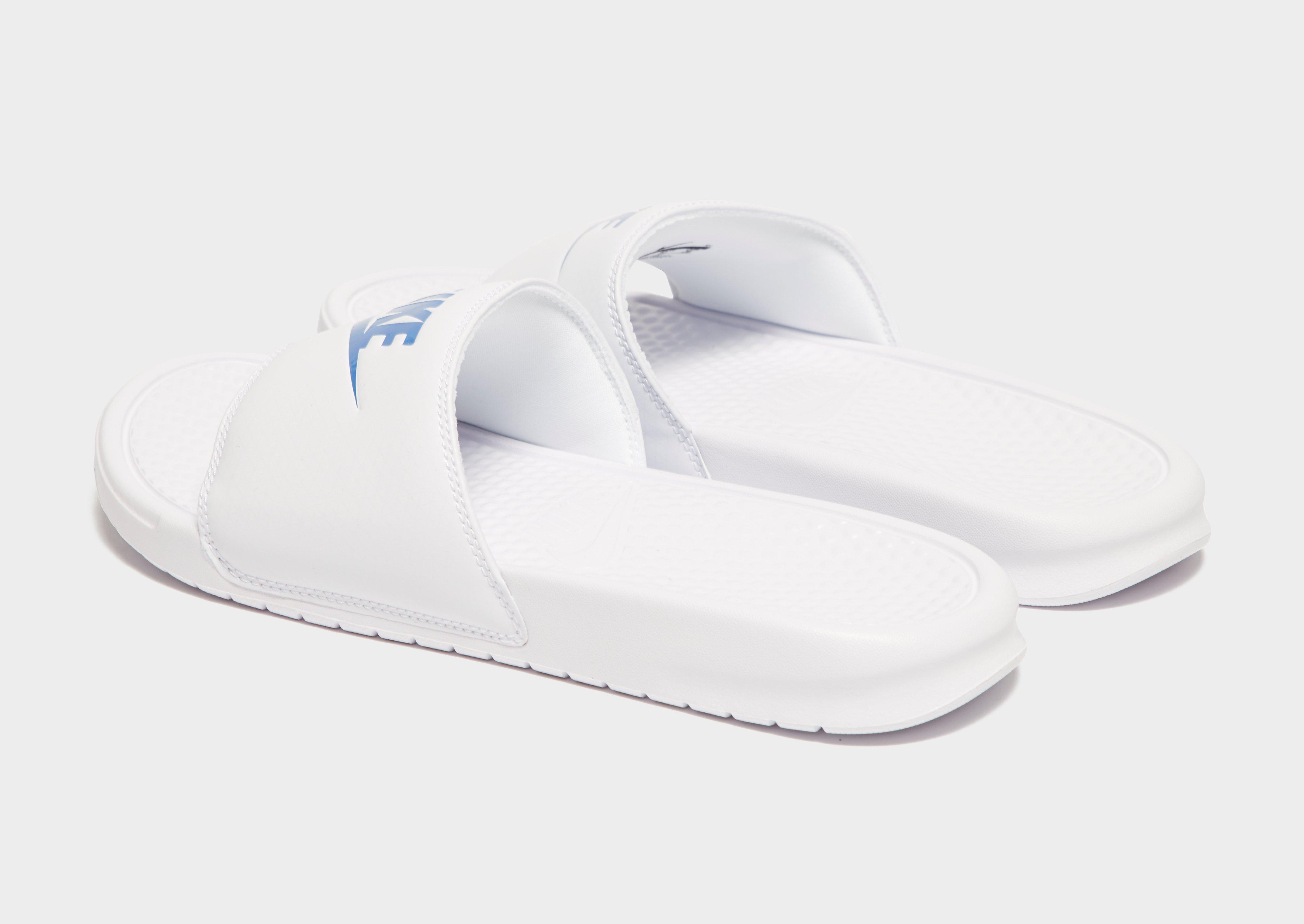 men's nike benassi slides white