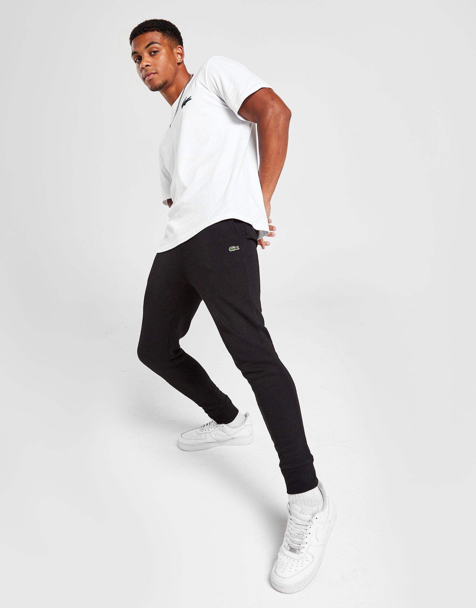 lacoste cuffed fleece track pants