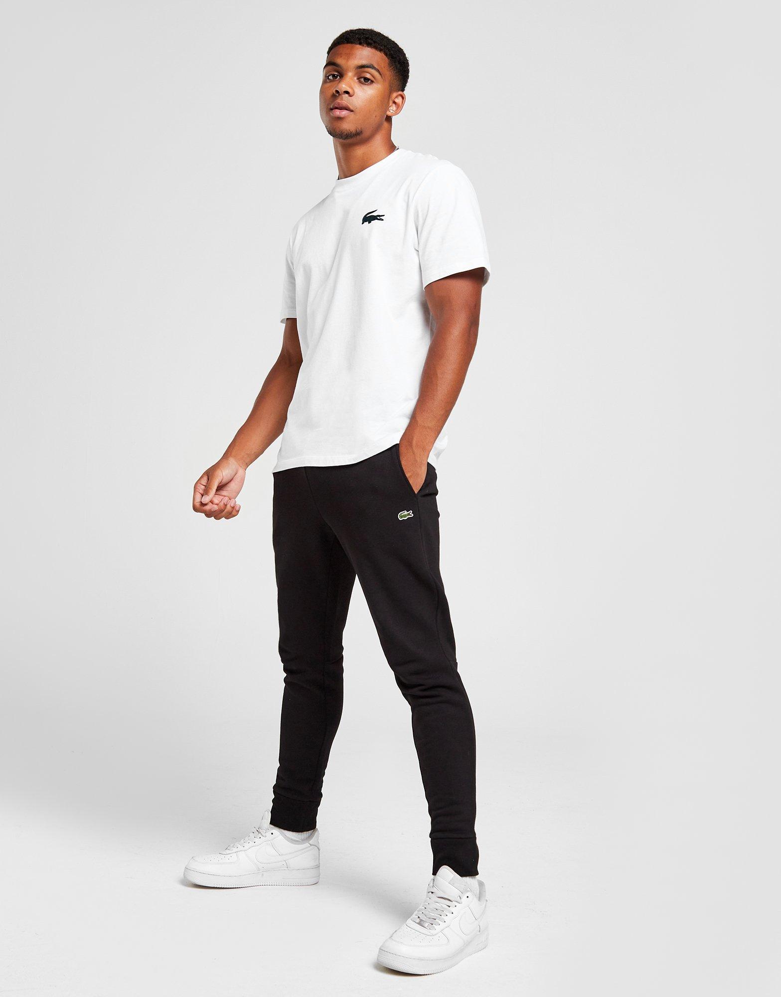 lacoste cuffed fleece track pants