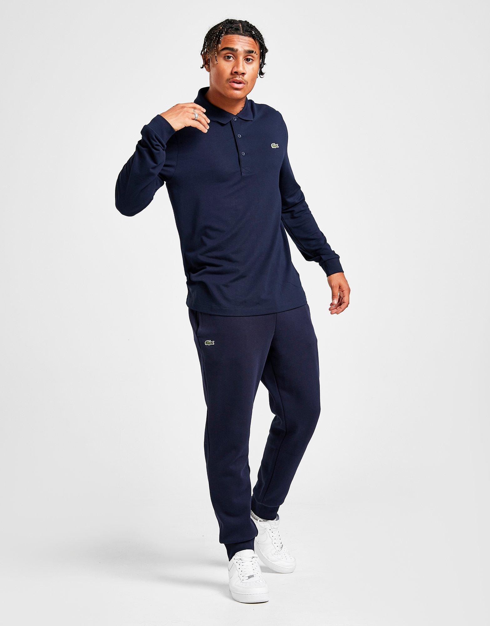 lacoste slim cuffed fleece track pants