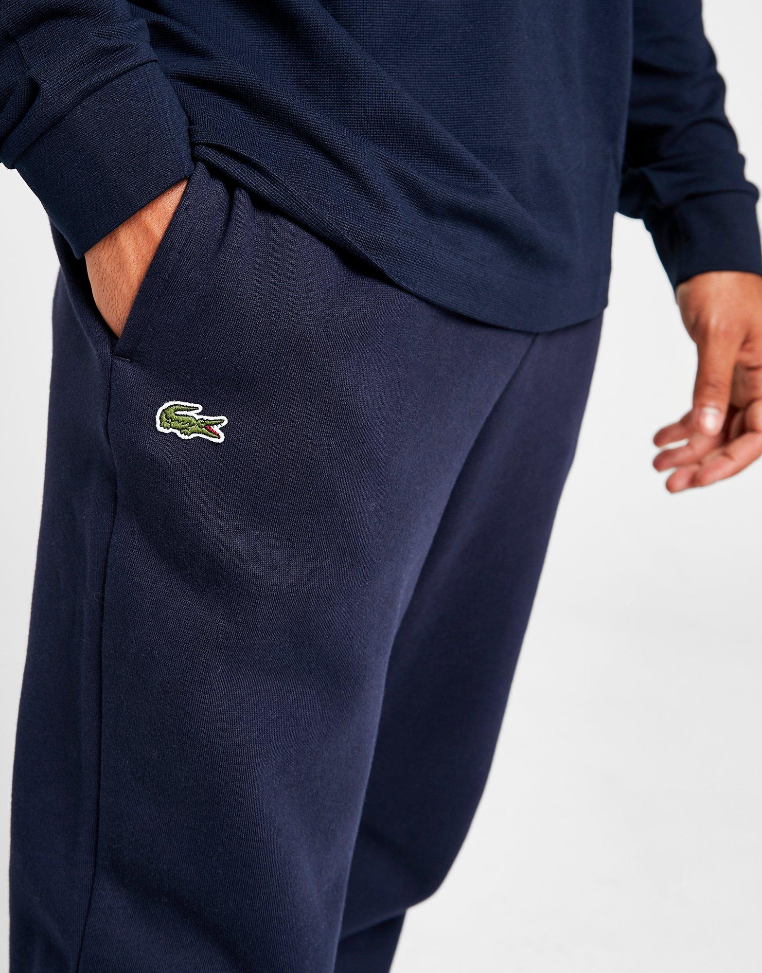 lacoste slim cuffed fleece track pants