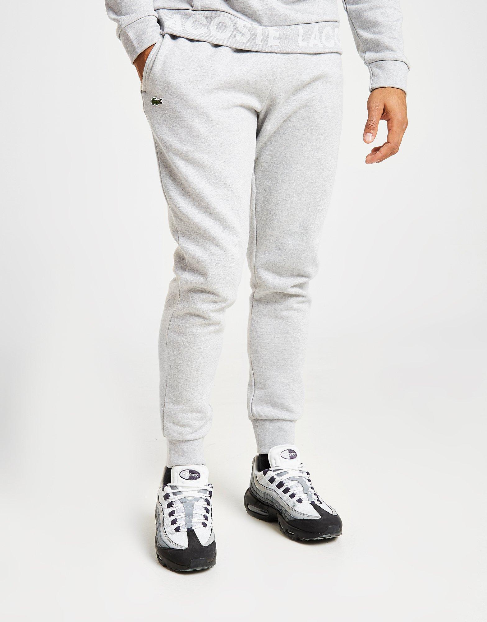 Grey Lacoste Slim Cuffed Fleece Pants 