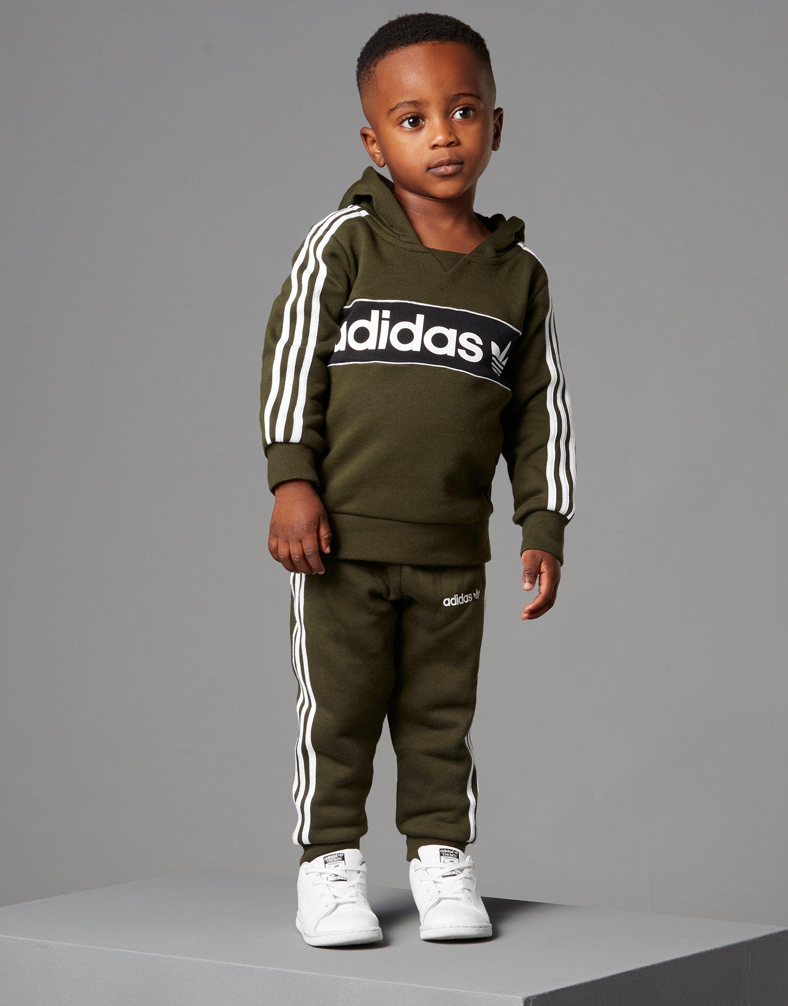 adidas originals logo overhead hooded tracksuit infant