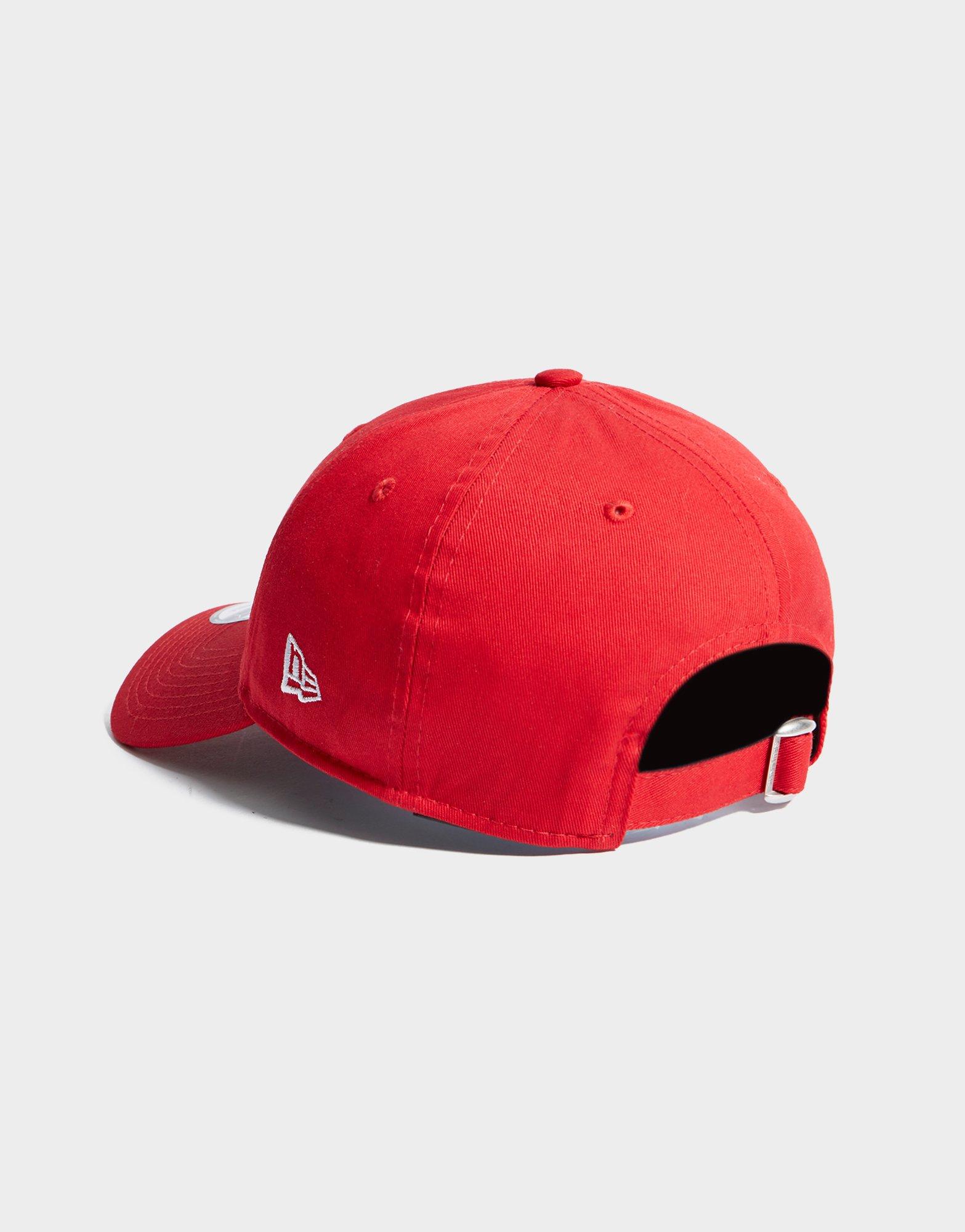 New Era 9Forty Cappellino Regolabile Rosso - Logo Ricamato, Chiusura Sul Retro, 97% Cotone 3% Elastan, Berretto Baseball