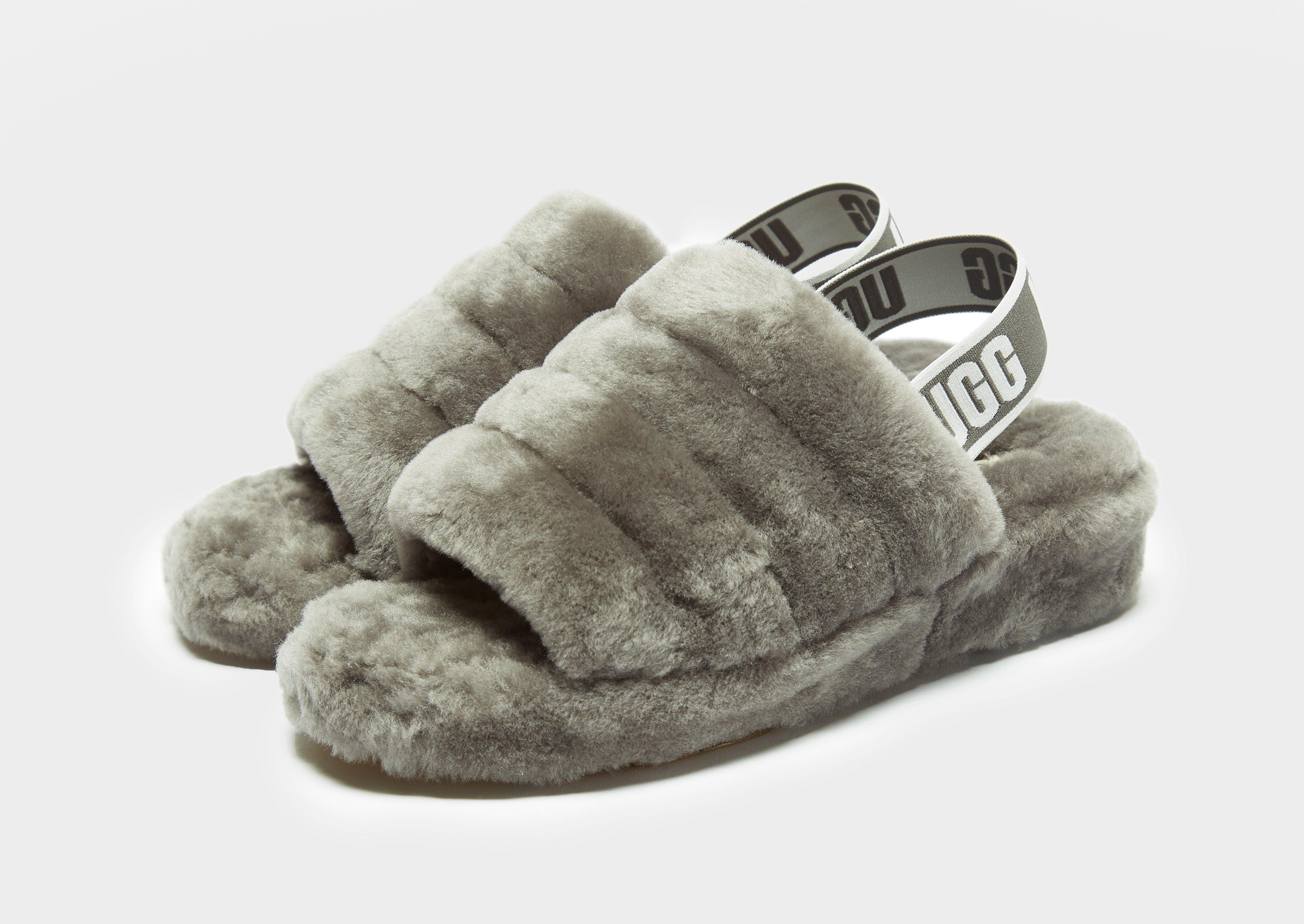 ugg fluff yeah logo slippers