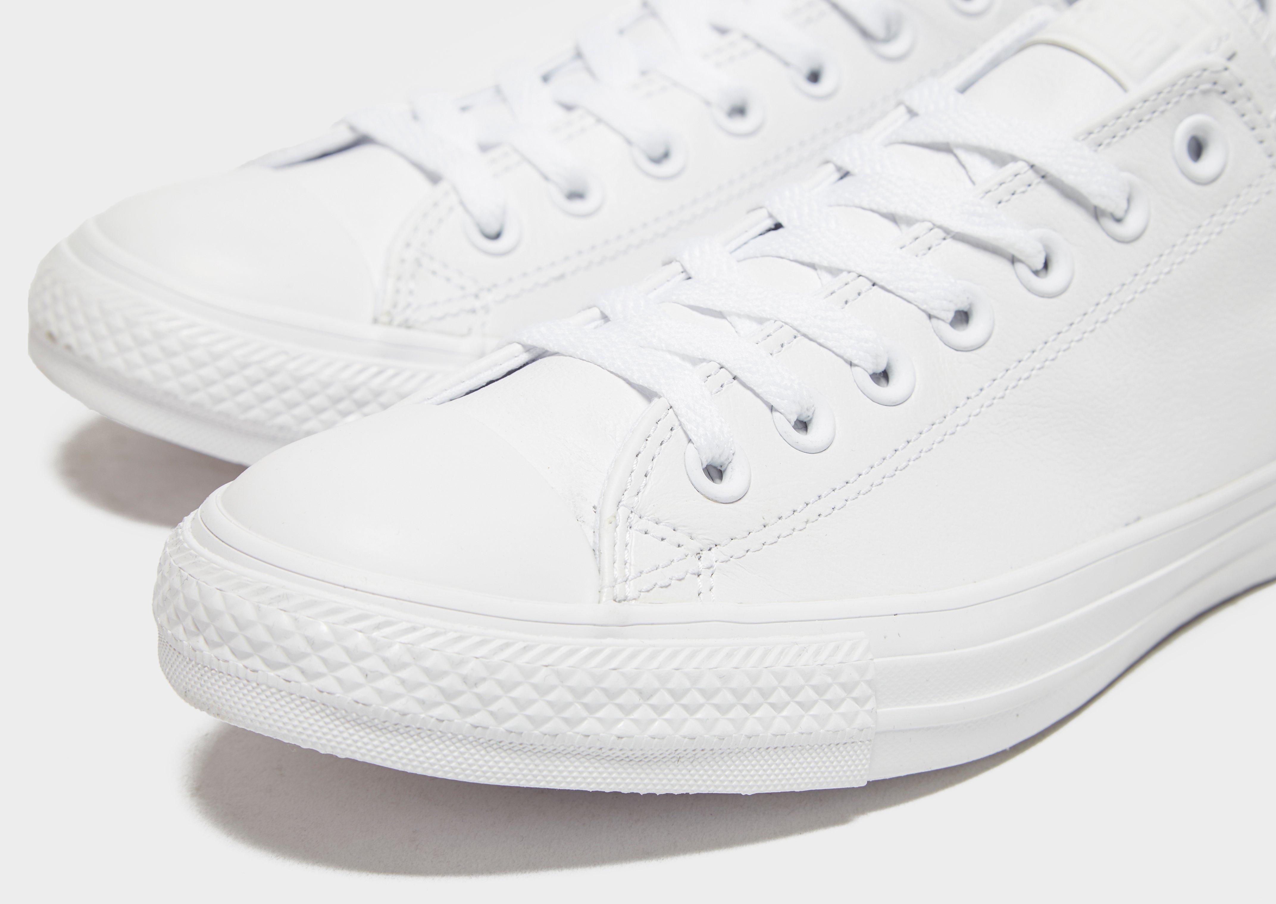all star low leather white mono leather