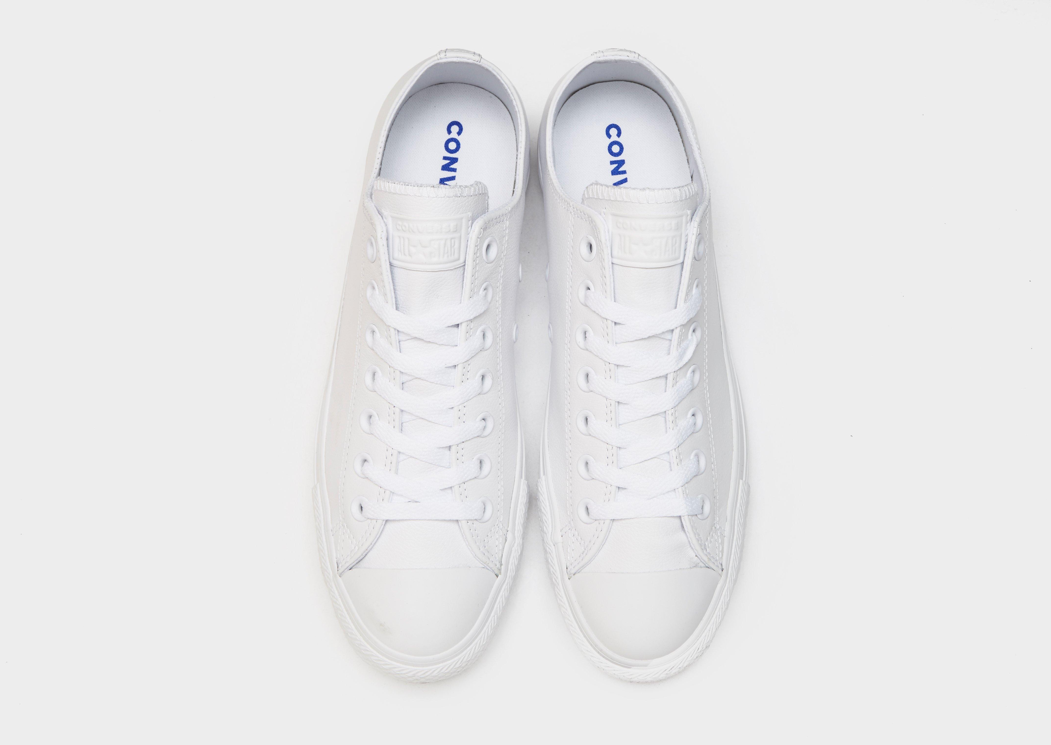 converse chuck taylor all star hi white leather monochrome trainers
