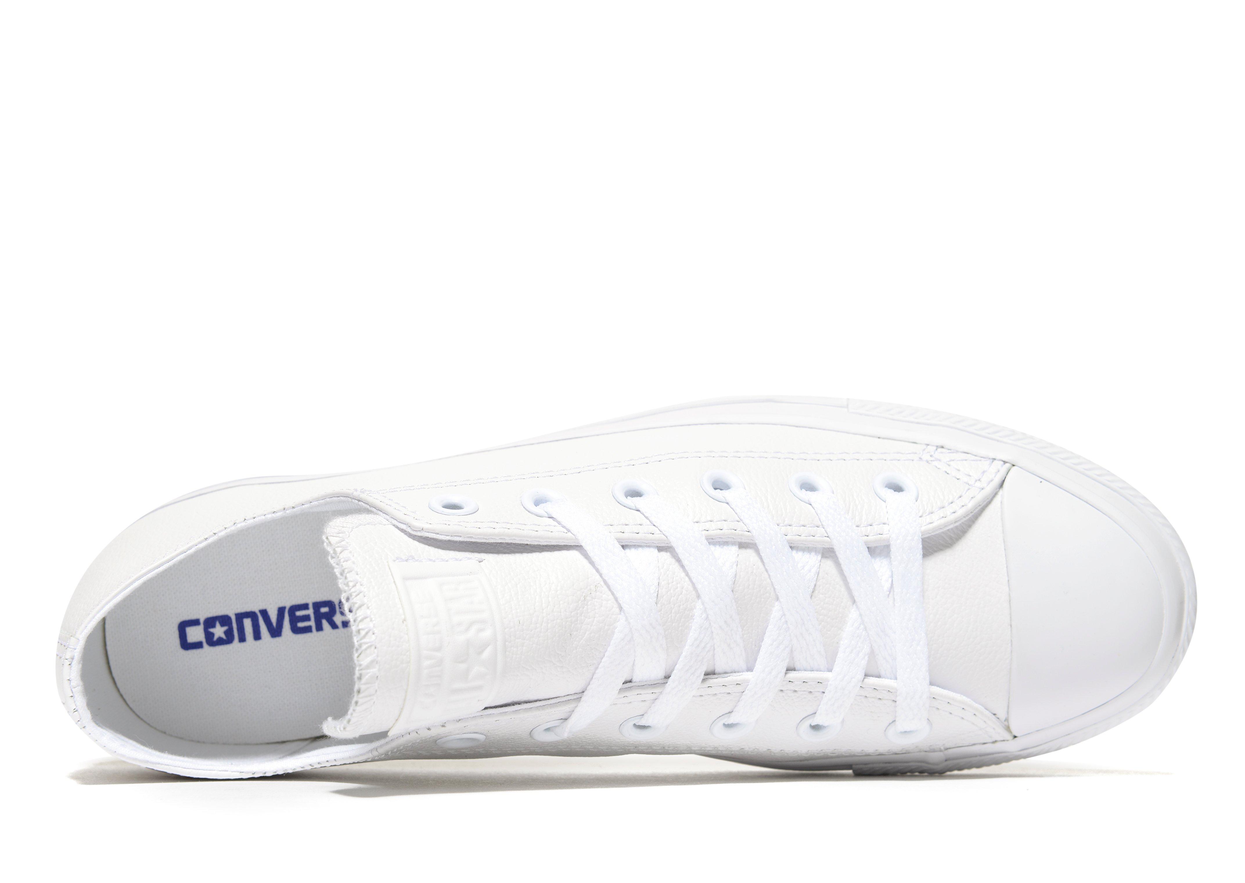 converse blanco en leder