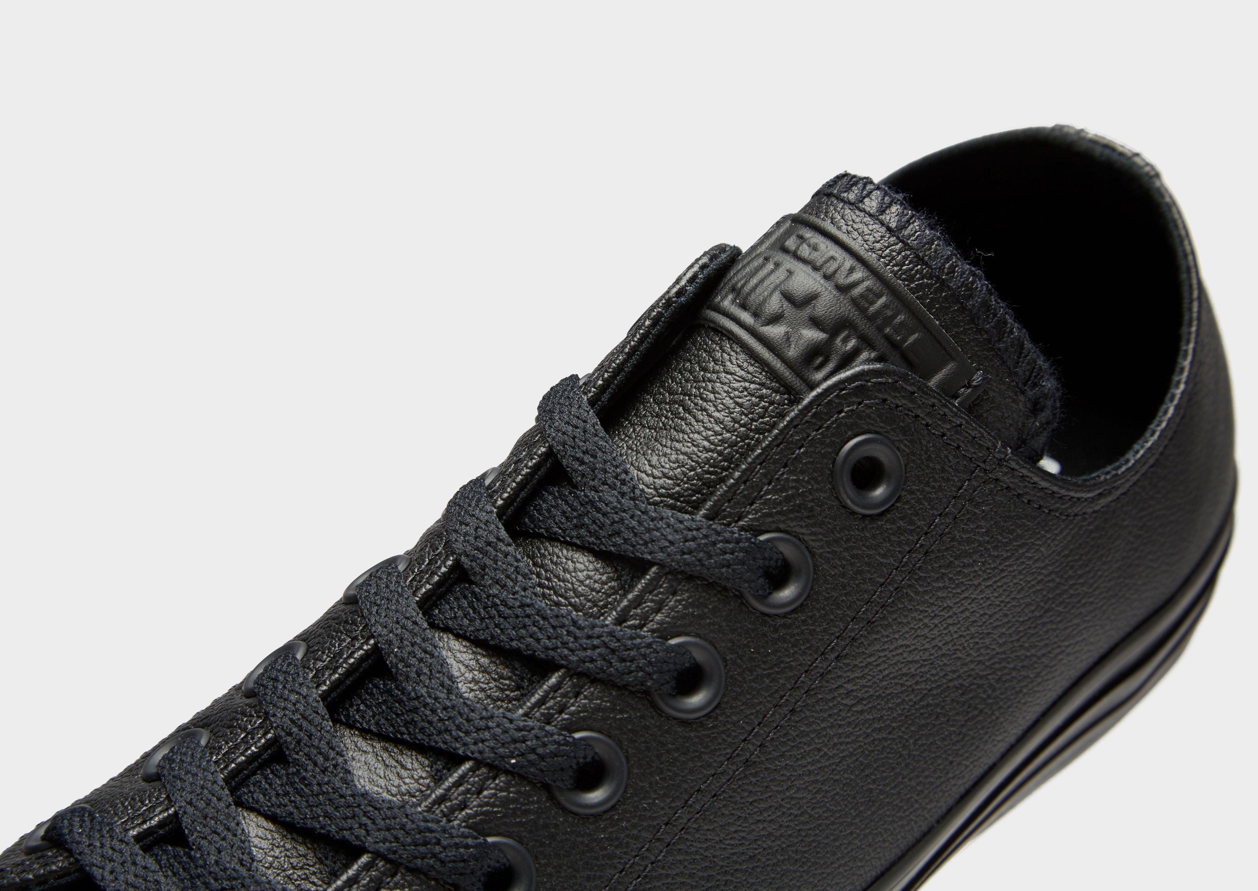converse black all star leather mono ox trainers