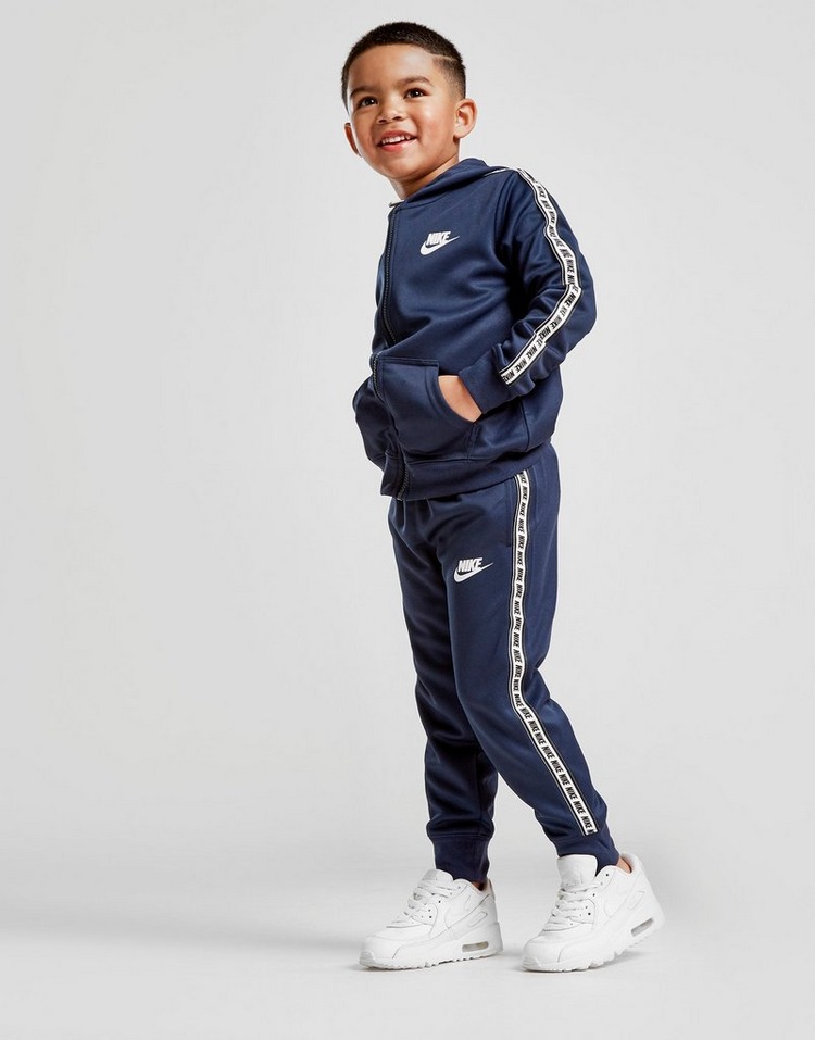 Buy Blue Nike Repeat Tape Poly Full Zip Tracksuit Children | JD Sports ...