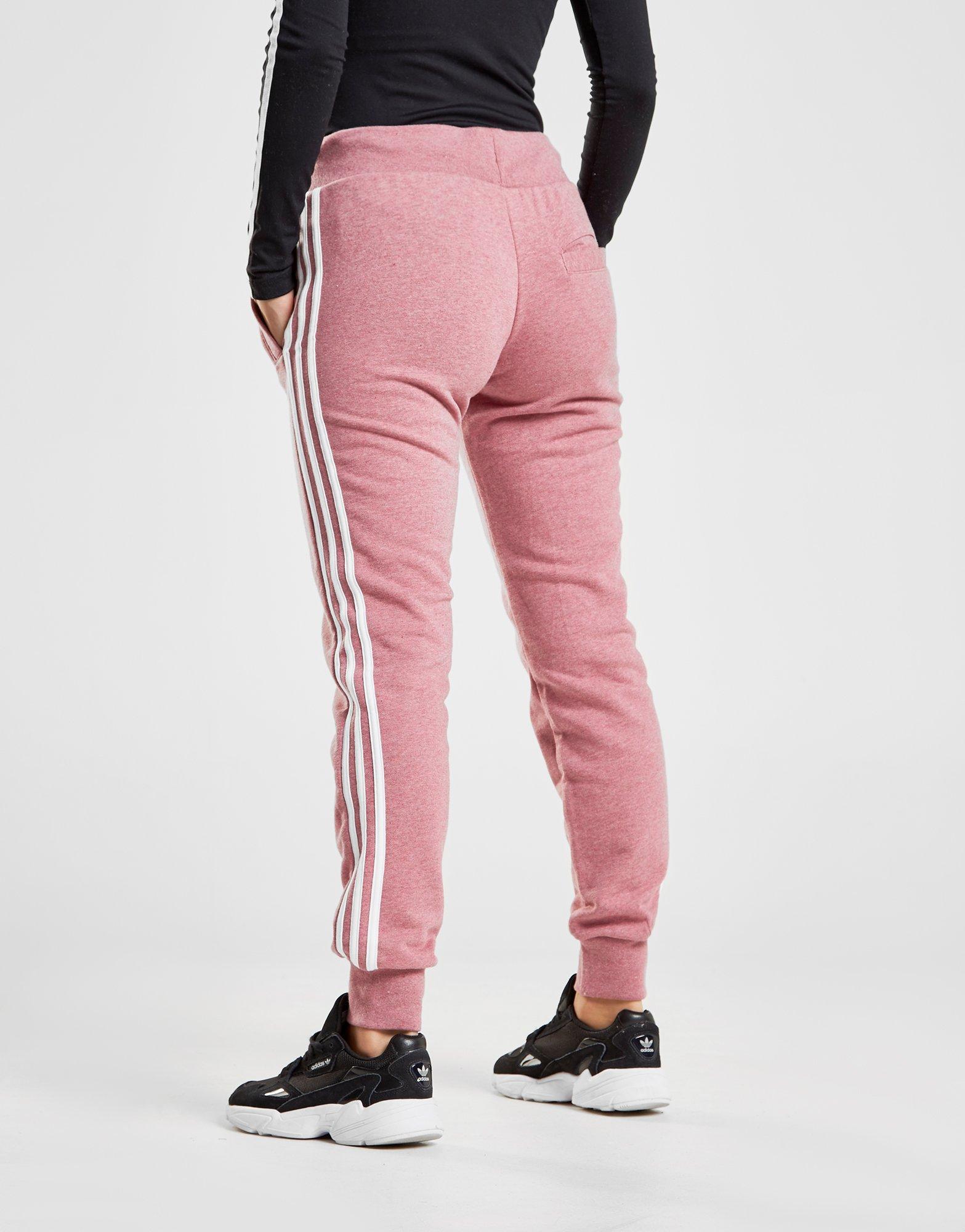 adidas 3 stripe pink track pants