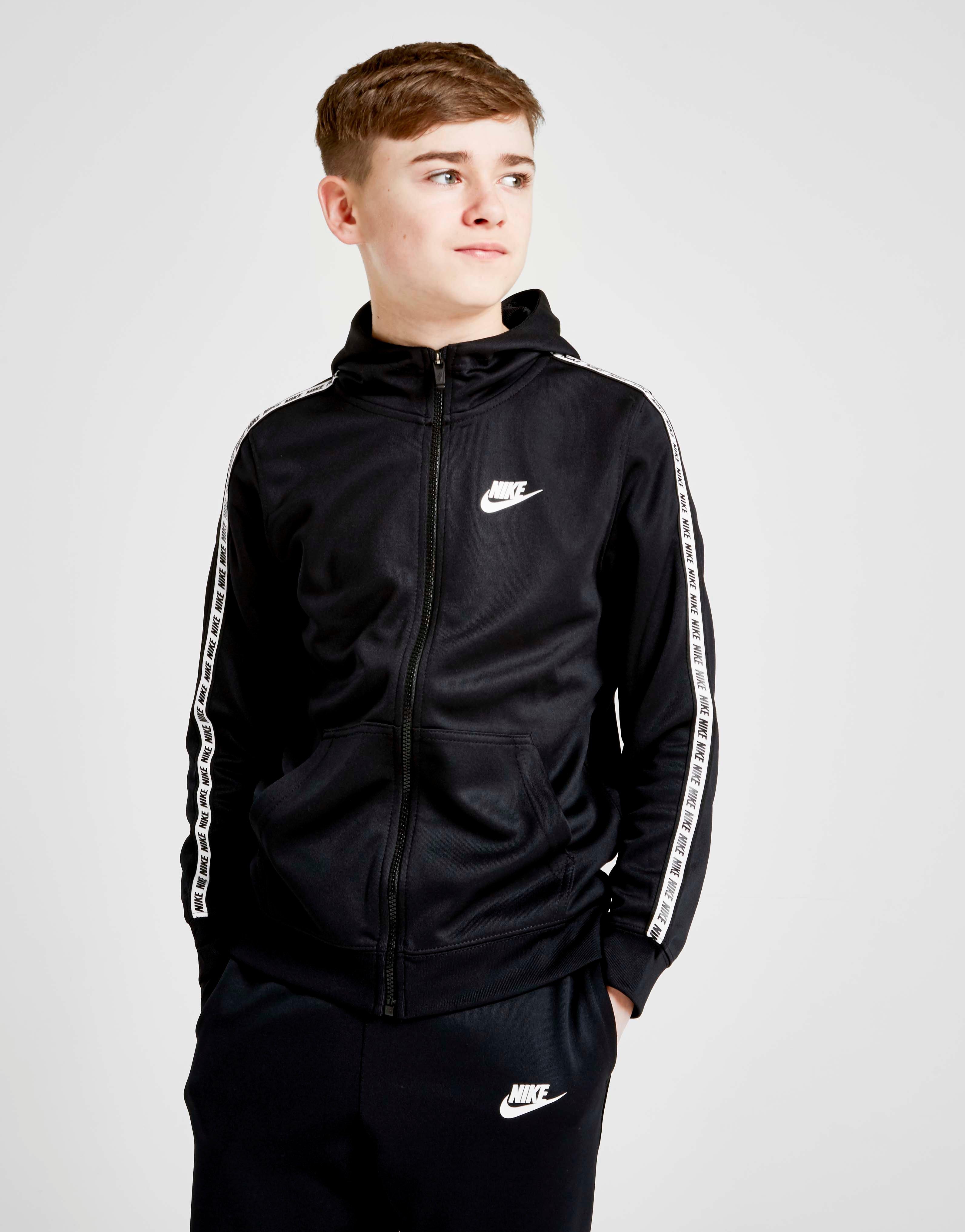 nike tape poly full zip hoodie junior