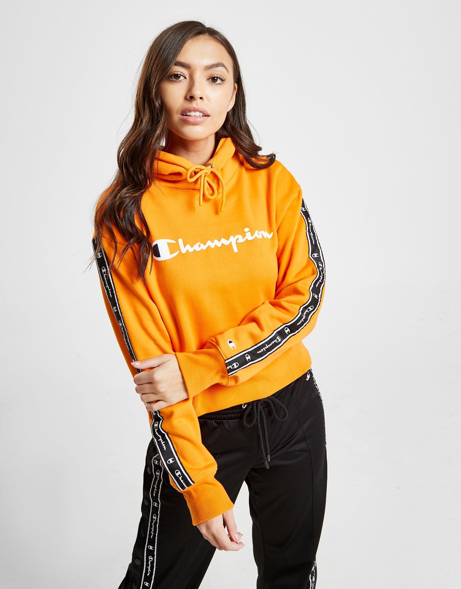 champion tape crop hoodie