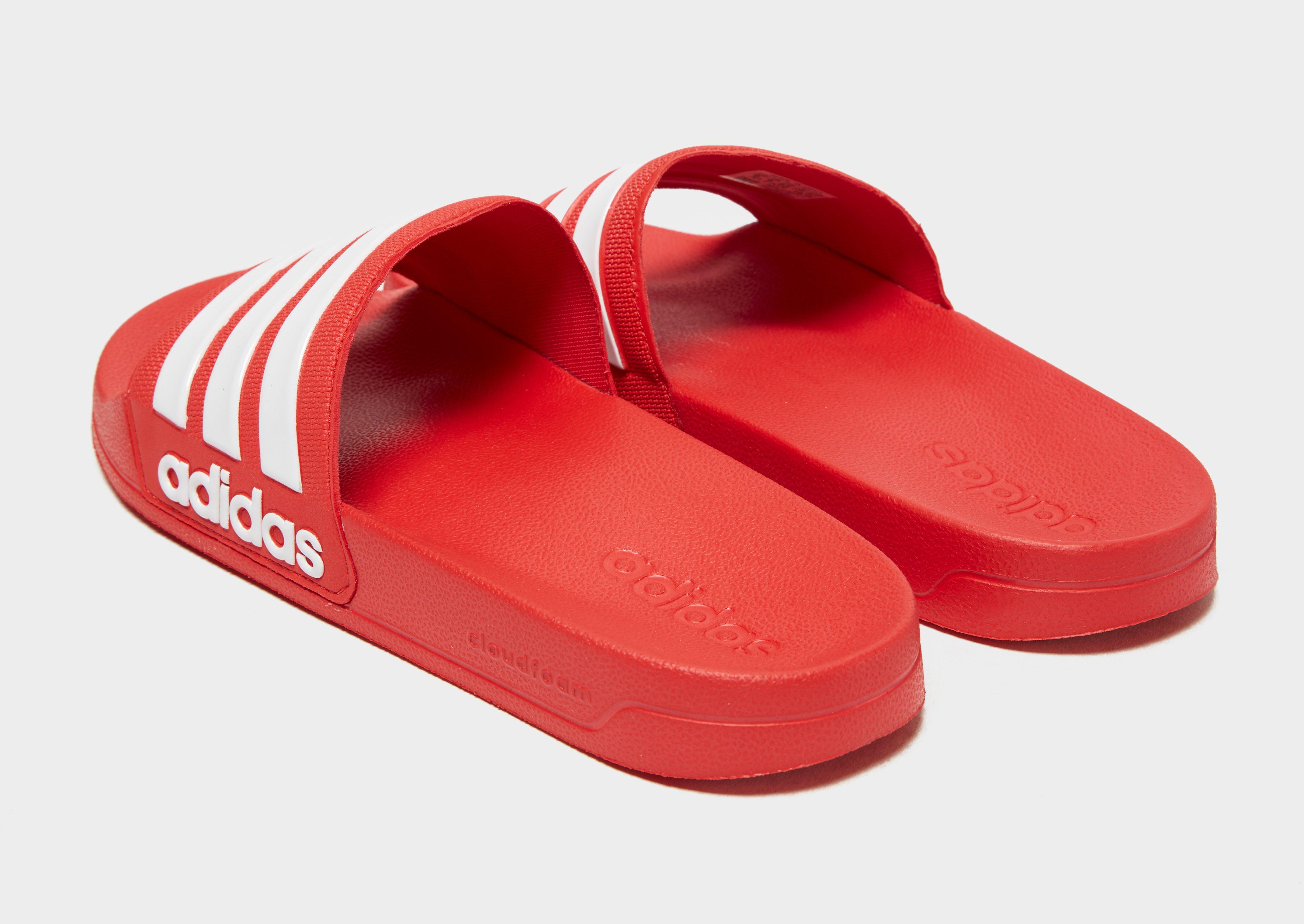 adidas adilette red slides