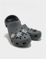 Crocs ที่ติดรองเท้า Monochrom Silver Flower Jibbitz (5 ชิ้น)