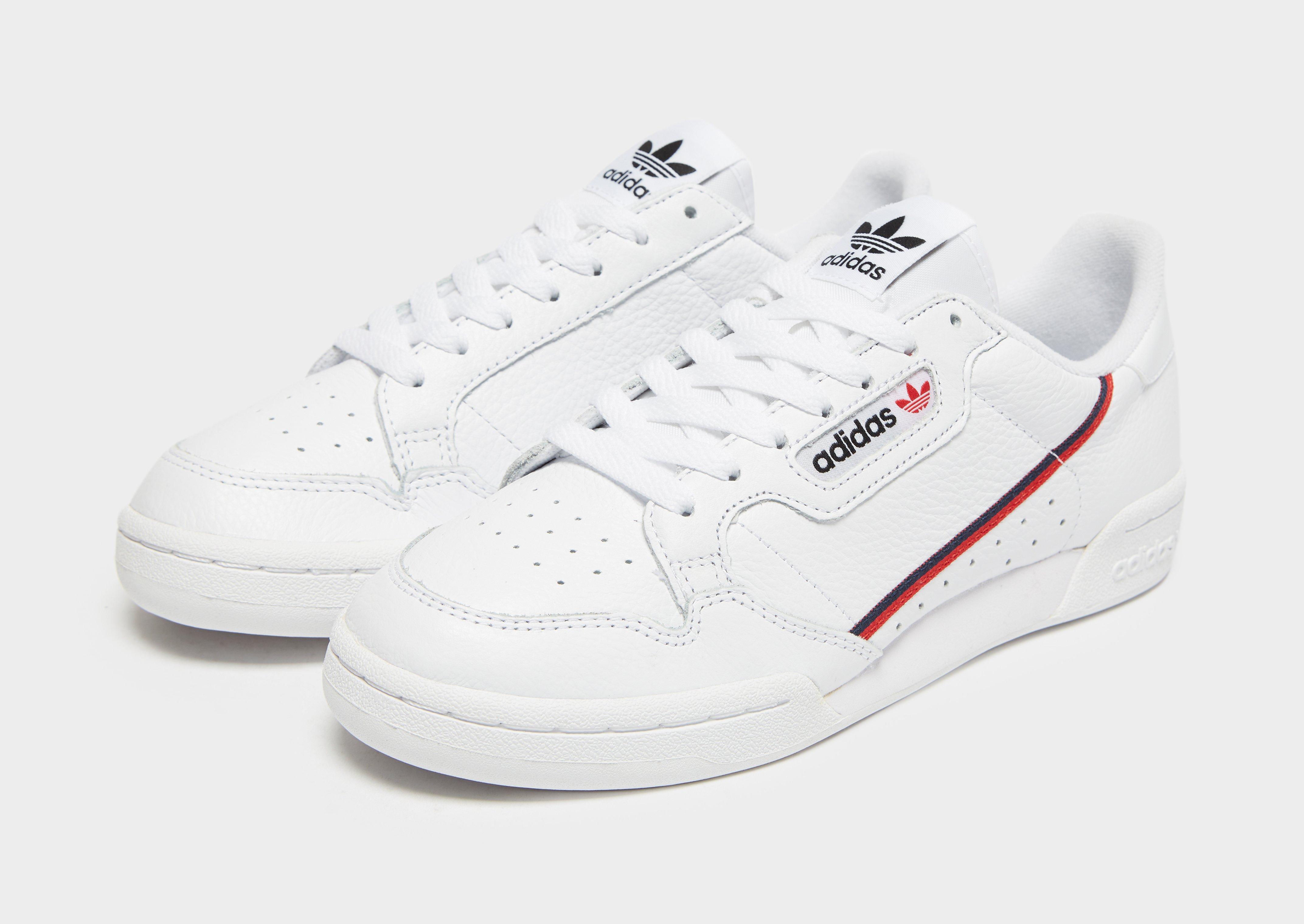 adidas originals continental 80 in white and red