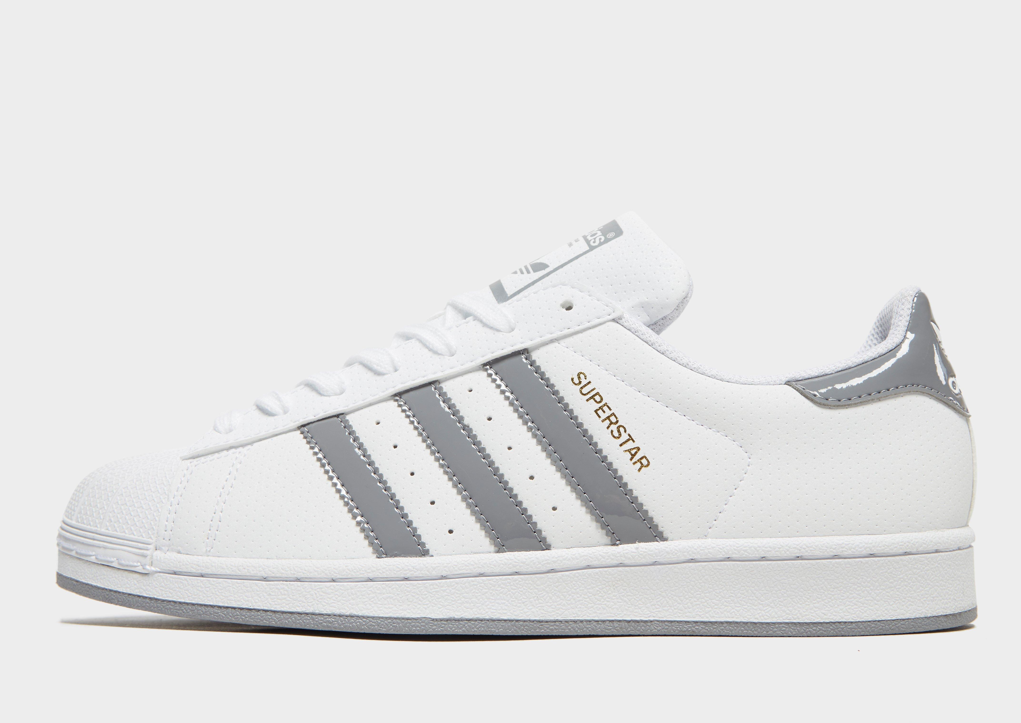 adidas originals superstar suede trainer grey white drome