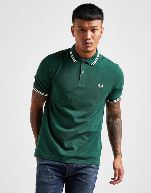 Green Fred Perry Twin Tipped Polo Shirt - JD Sports Global
