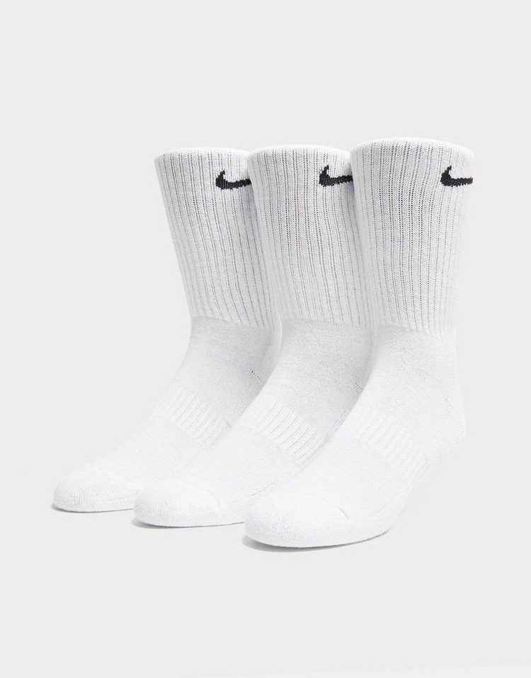 nike 3 pack cushioned crew socks white