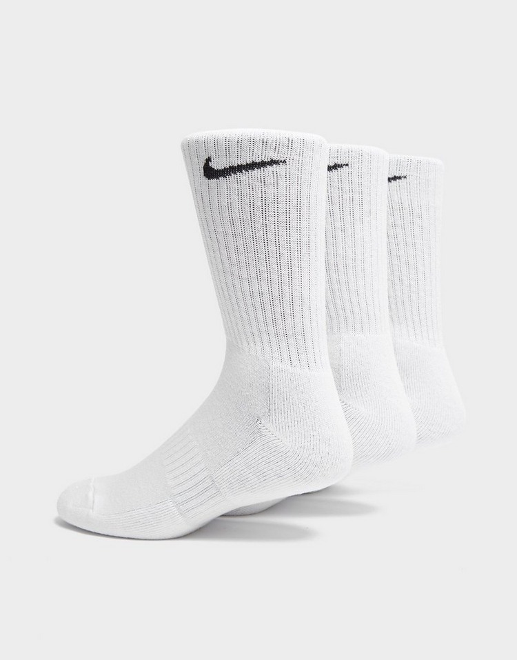 White Nike 3-Pack Cushioned Crew Socks | JD Sports