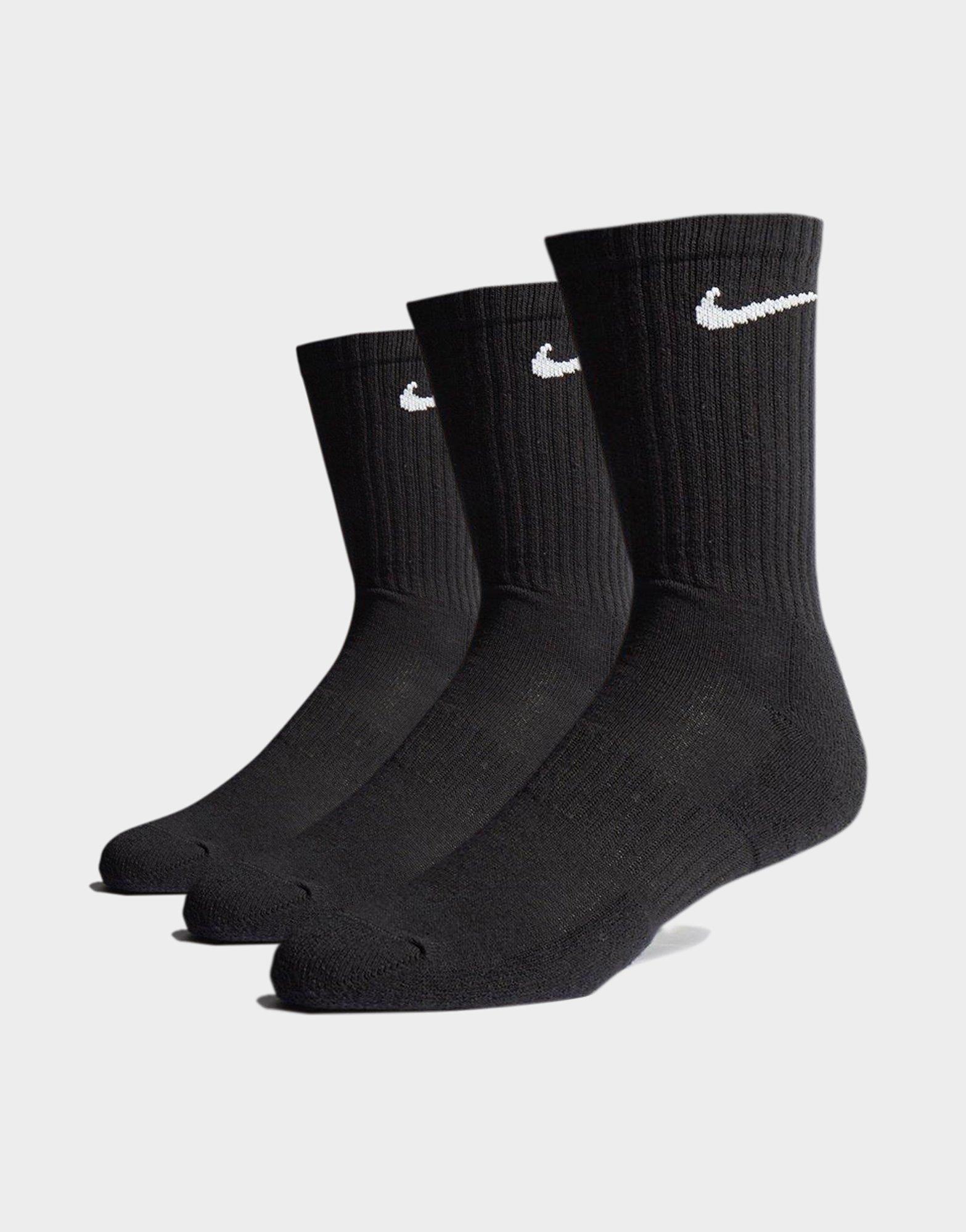 Black Nike 3 Pack Everyday Cushioned 