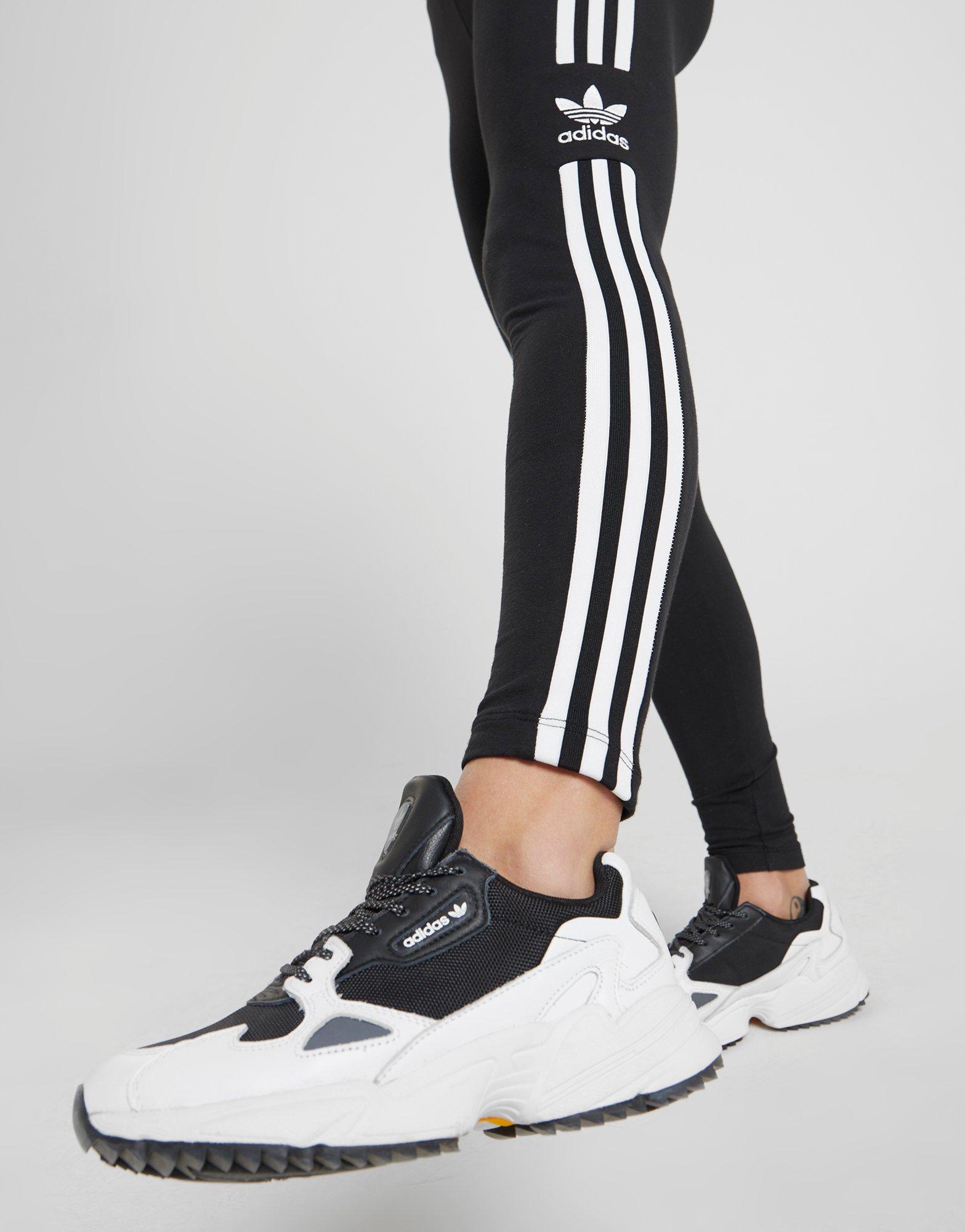 adidas black and white striped leggings