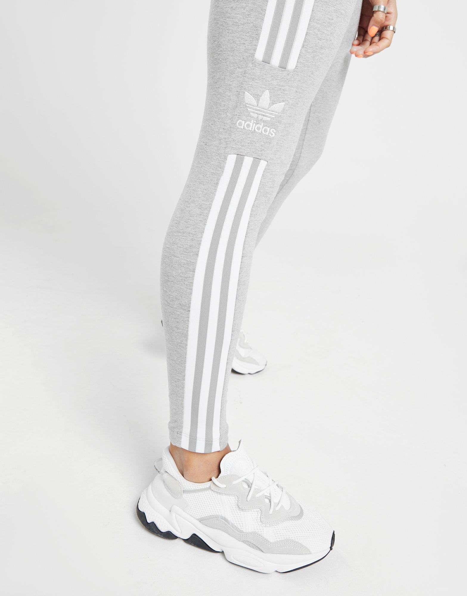 grey and white adidas leggings