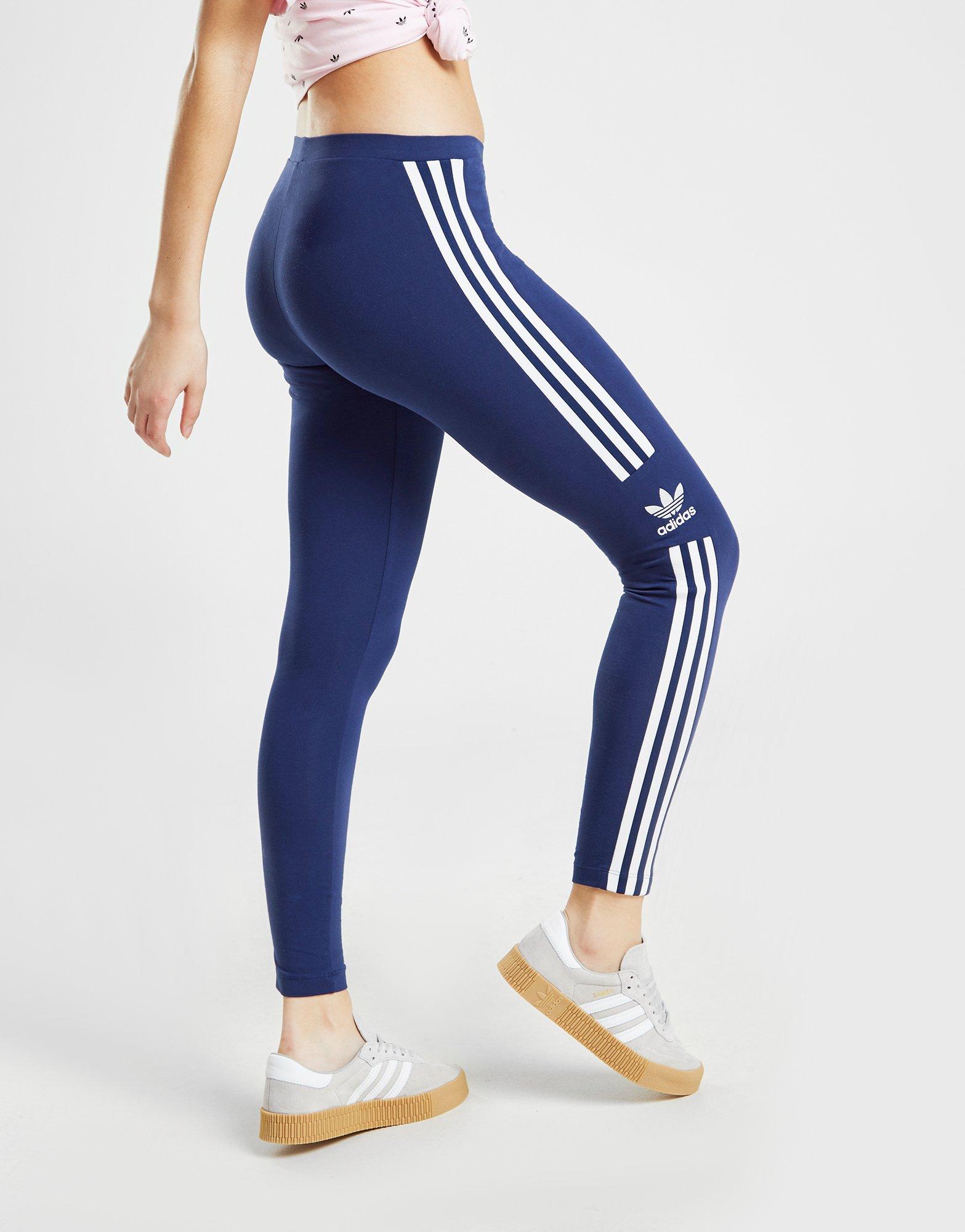 adidas trefoil leggings blue