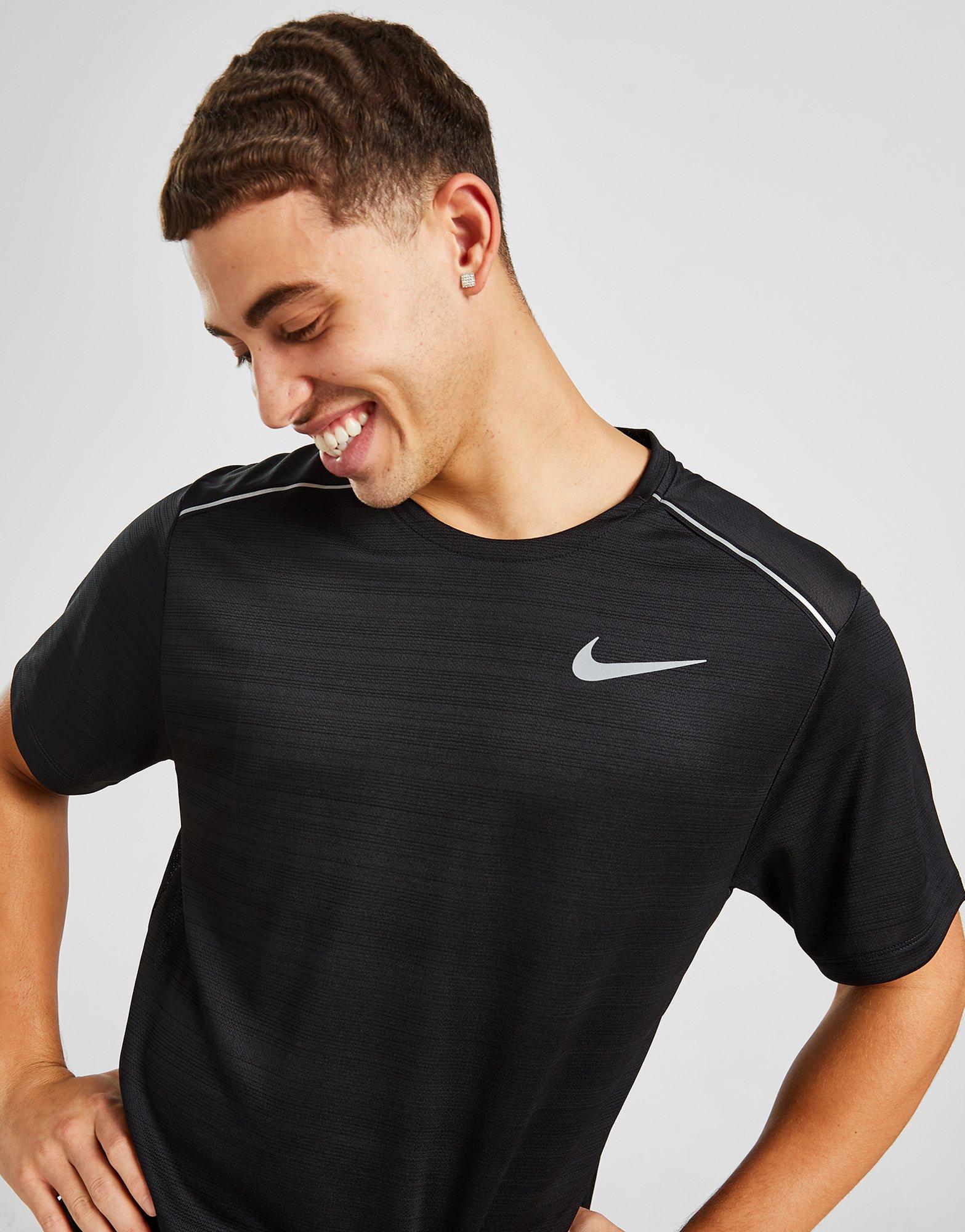 nike miler black t shirt