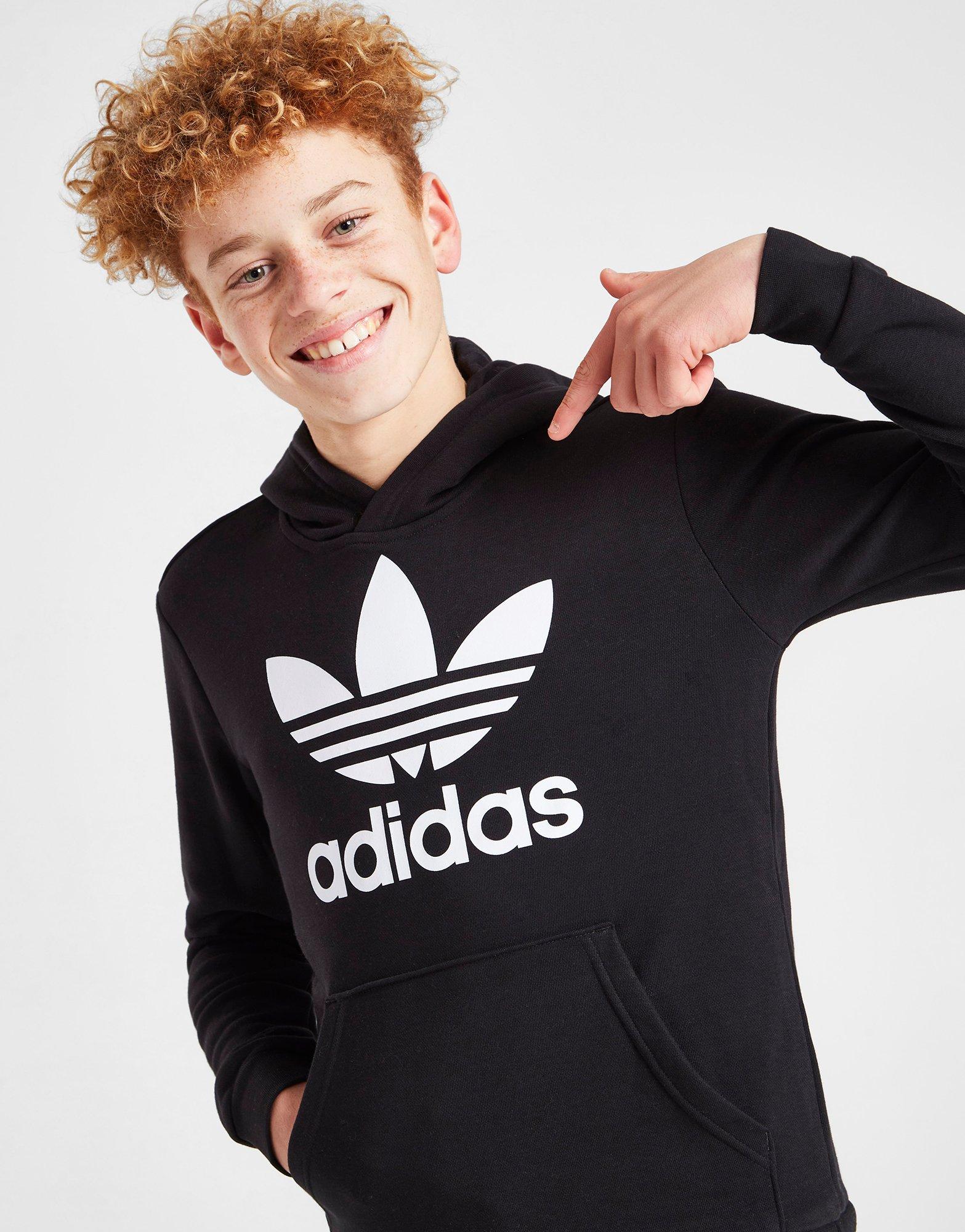 Buy Black adidas Originals Trefoil Hoodie Junior