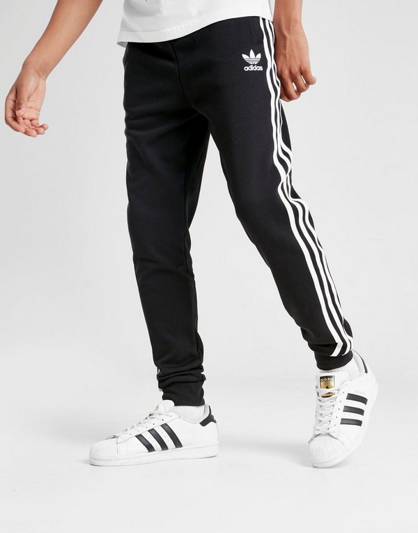 Black adidas Originals 3-Stripes Fleece Joggers Junior | JD Global