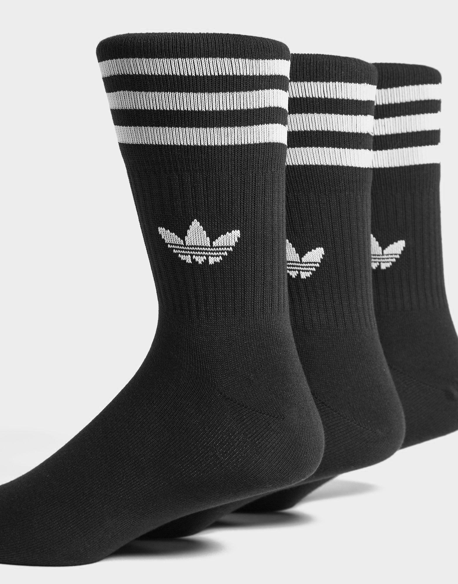 Black adidas 3 Pack Solid Crew Socks | Sports Global