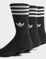 adidas Originals 3 Pack Solid Mid Crew Socks