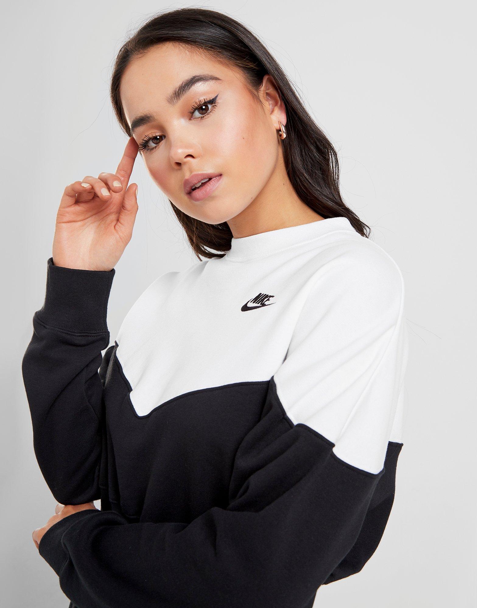 nike heritage colour block crew sweatshirt