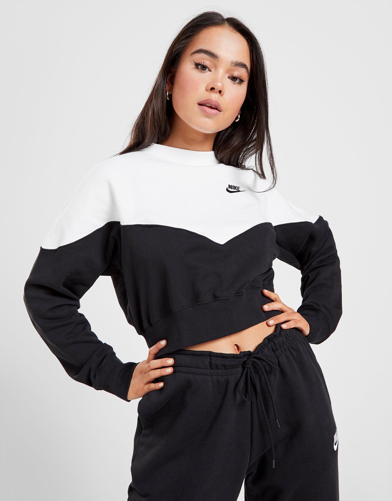 nike heritage black and white colorblock sweatshirt