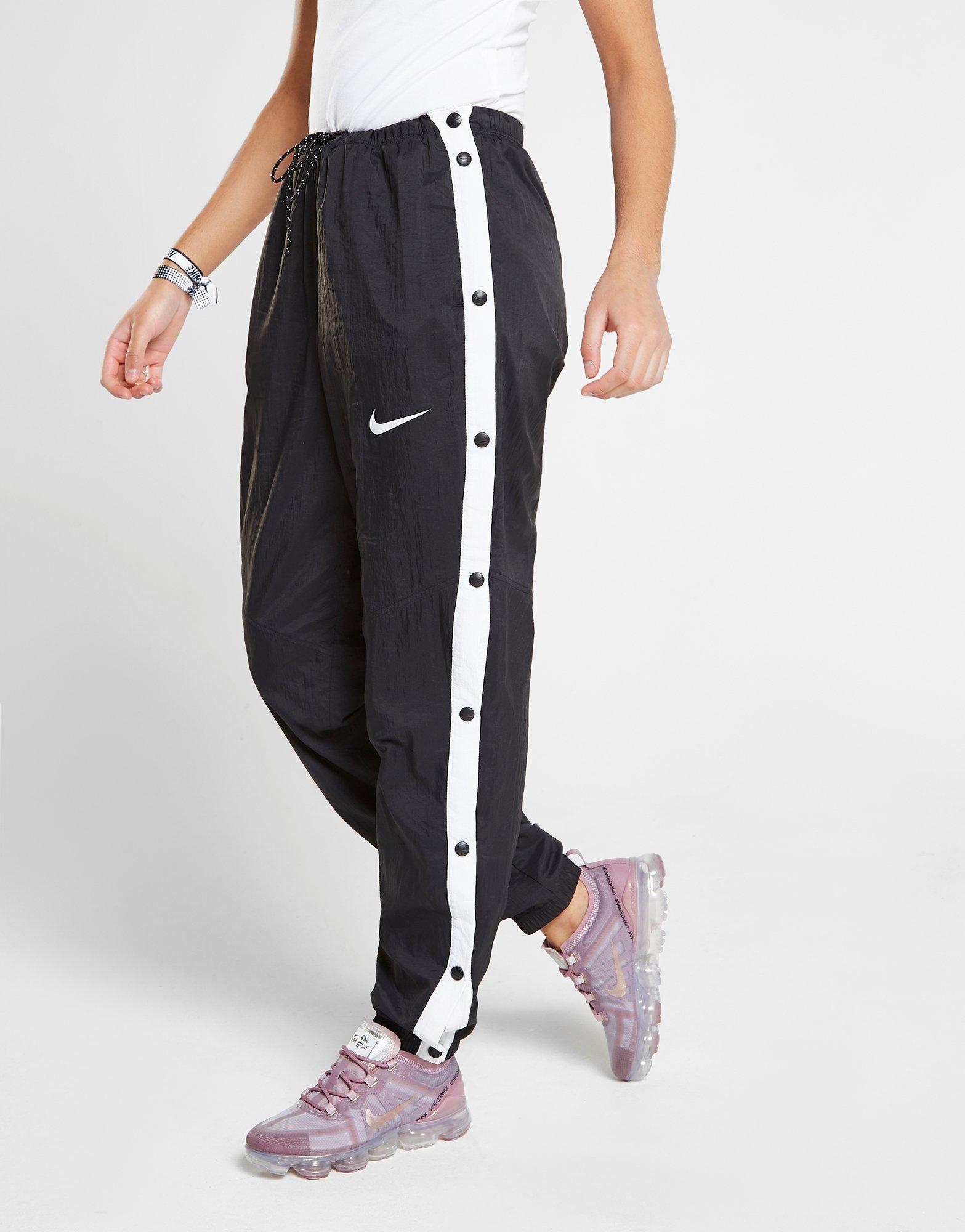 nike black and white popper track pants