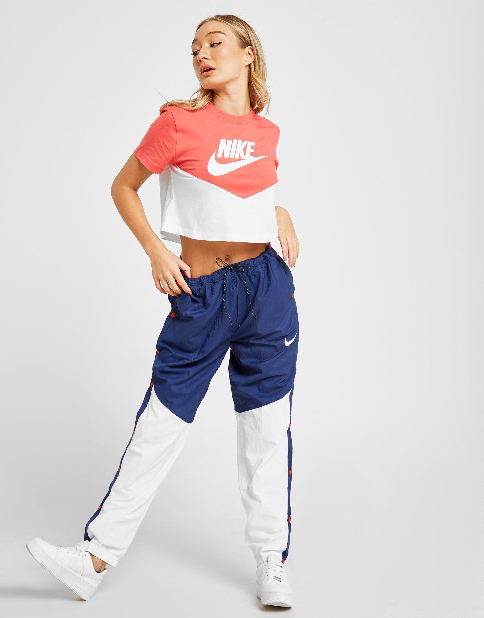 nike heritage colour block crop crew sweatshirt