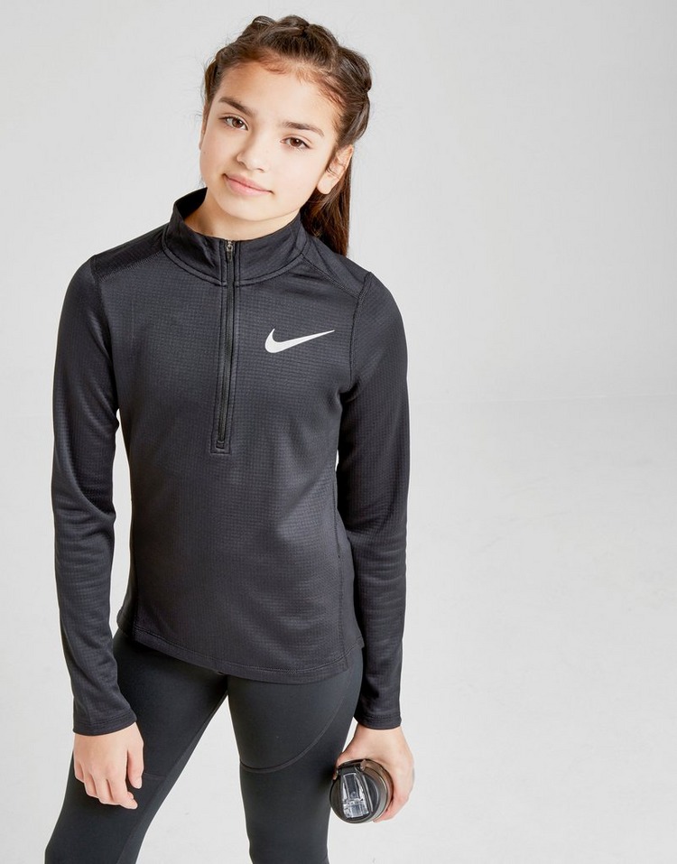 Buy Black Nike Girls' Run 1/4 Zip Track Top Junior JD Sports JD