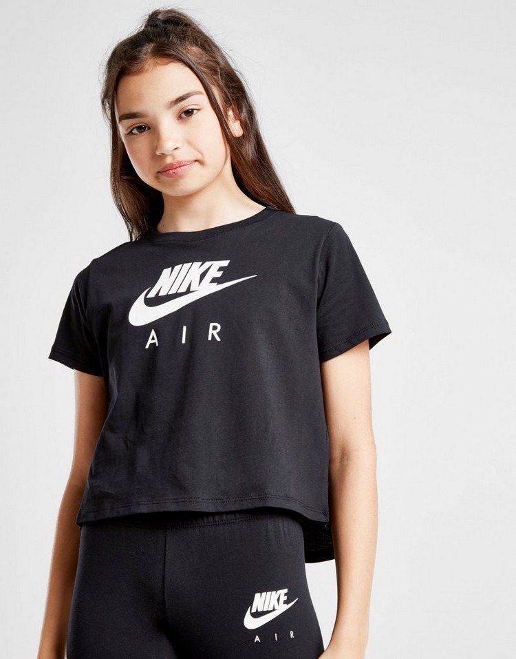 Buy Black Nike Air Girls' Crop T-Shirt Junior | JD Sports | JD Sports ...