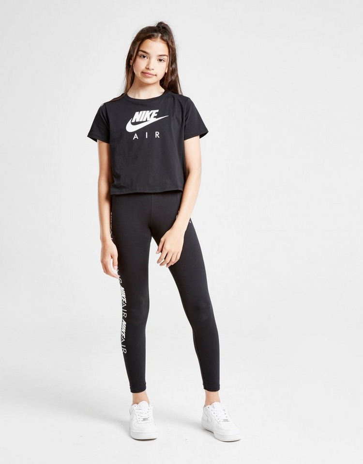 Buy Black Nike Air Girls' Crop T-Shirt Junior | JD Sports | JD Sports ...