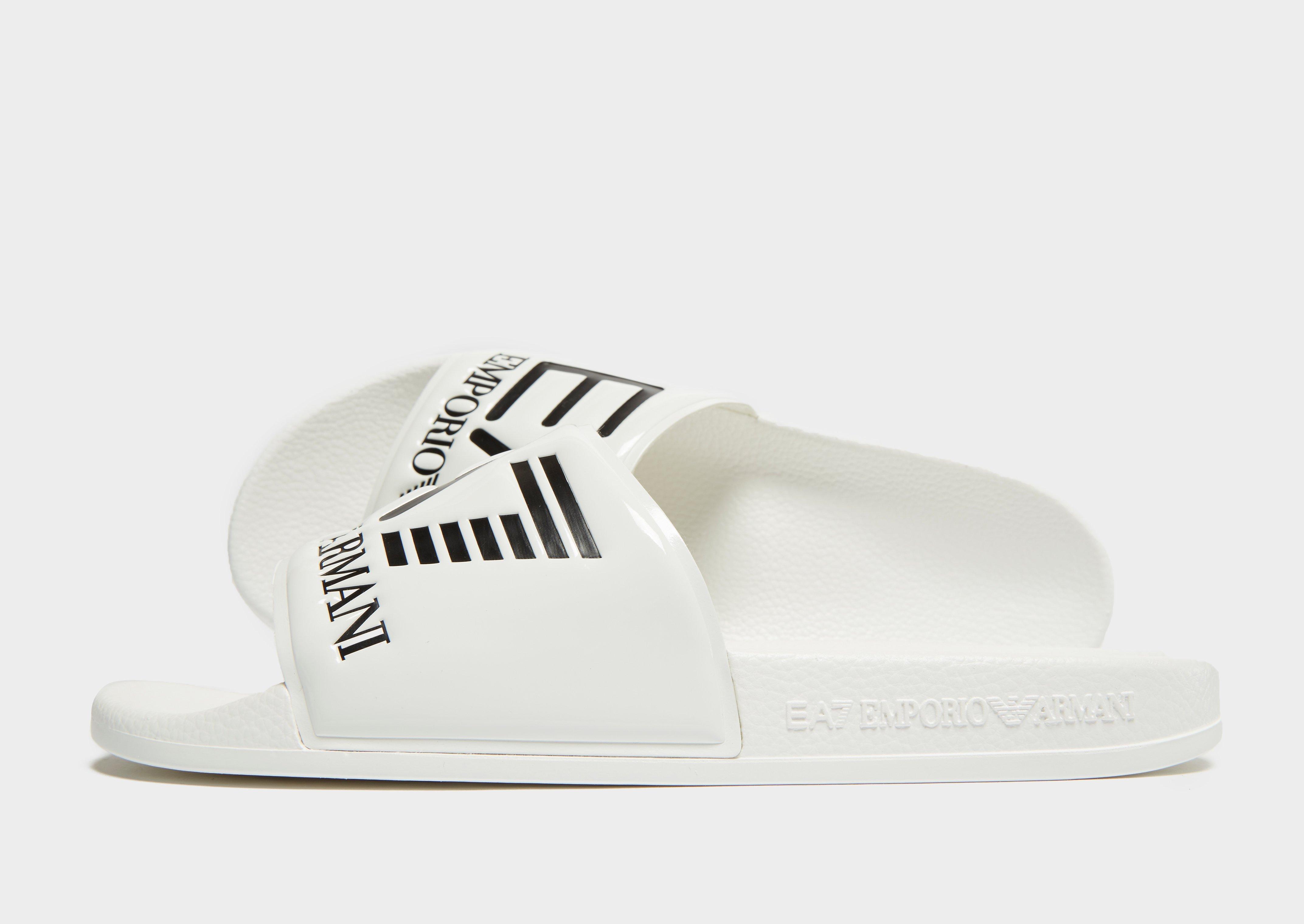 emporio armani sliders white