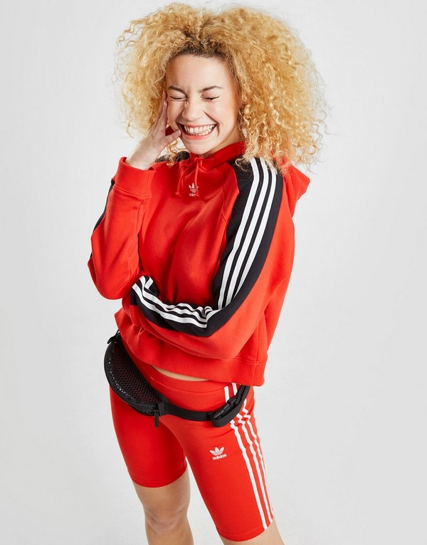 adidas originals sweat à capuche 3-rayures crop femme adidas originals sweat à capuche 3-rayures crop femme