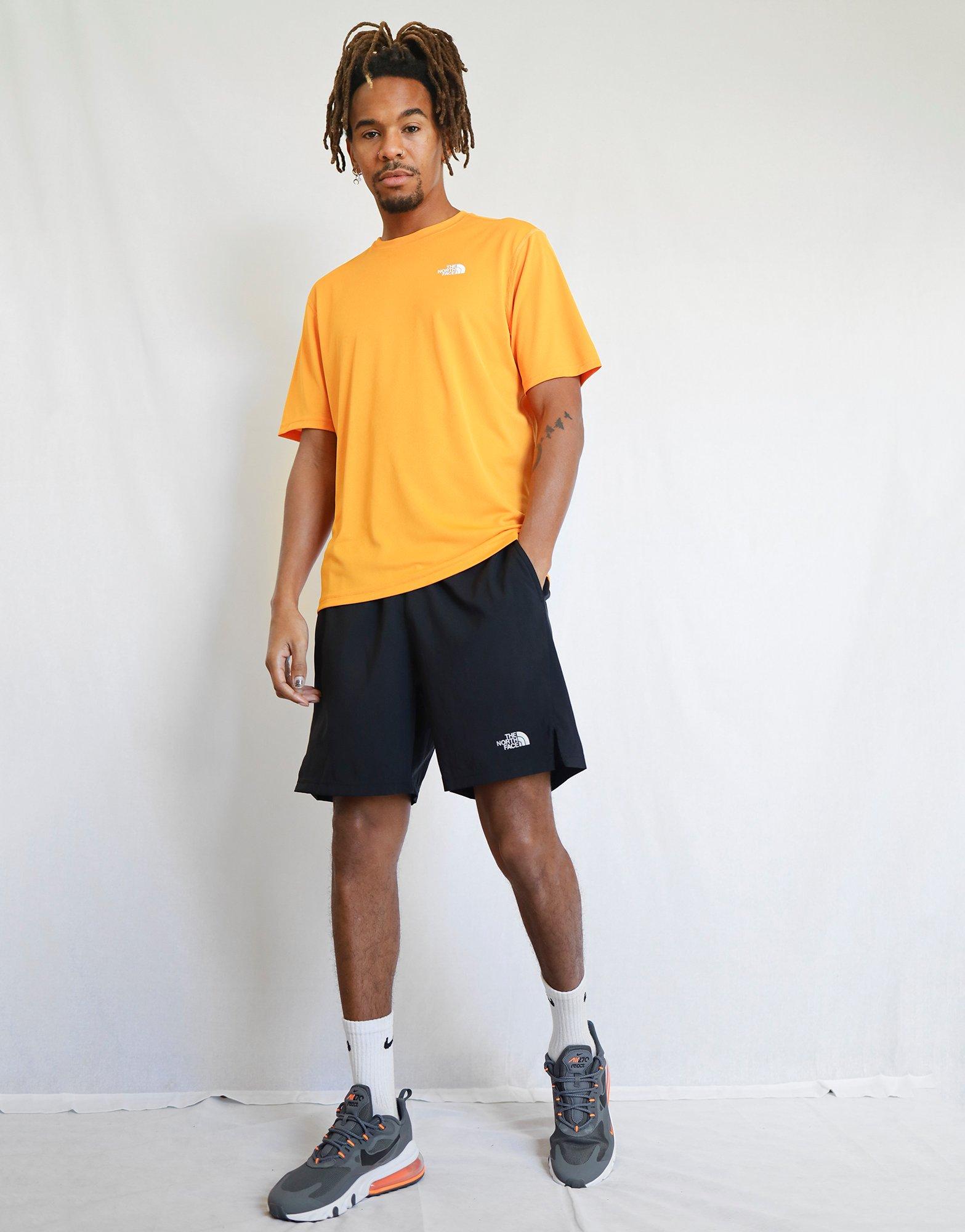 yellow north face shorts