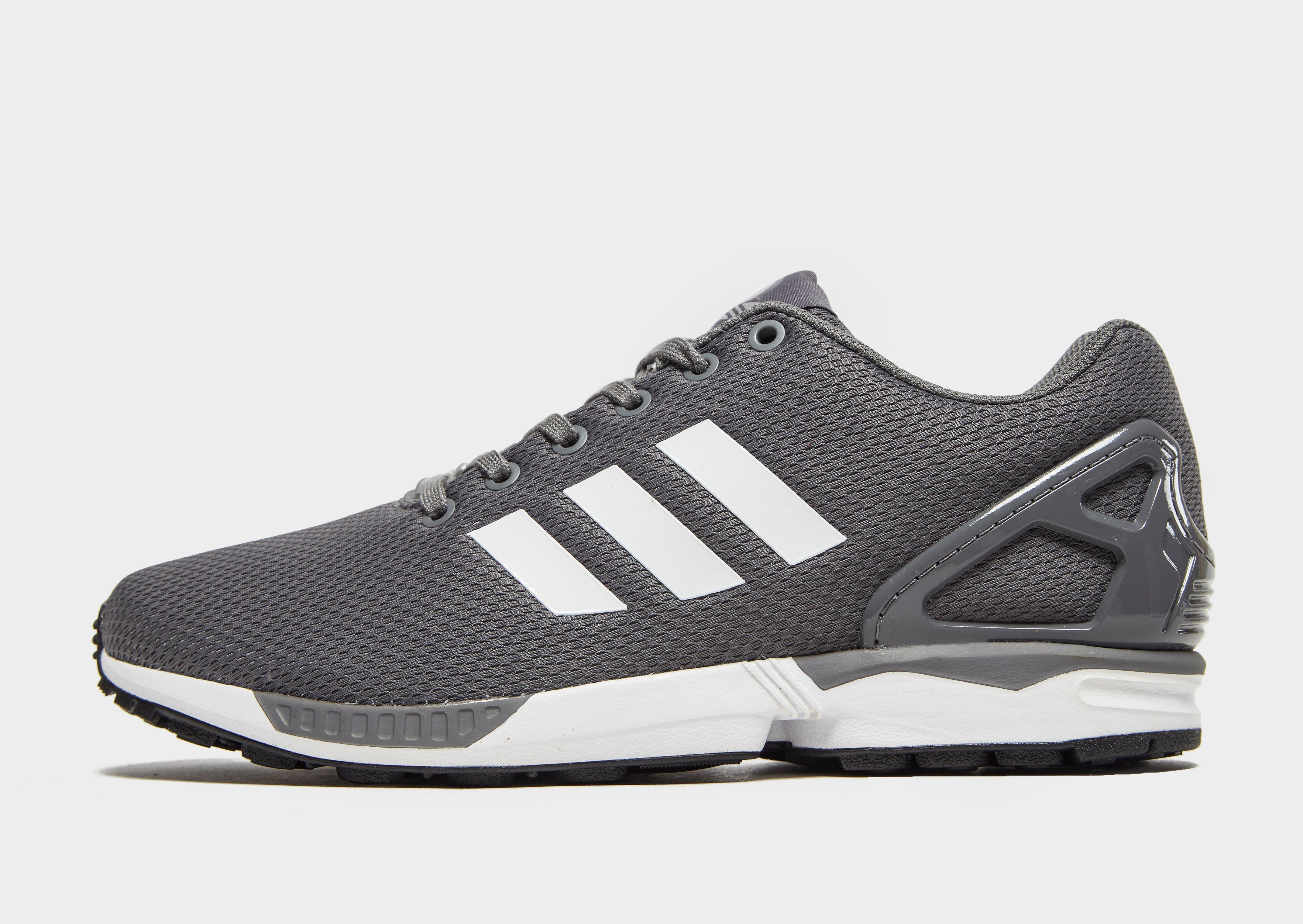 grey adidas flux trainers