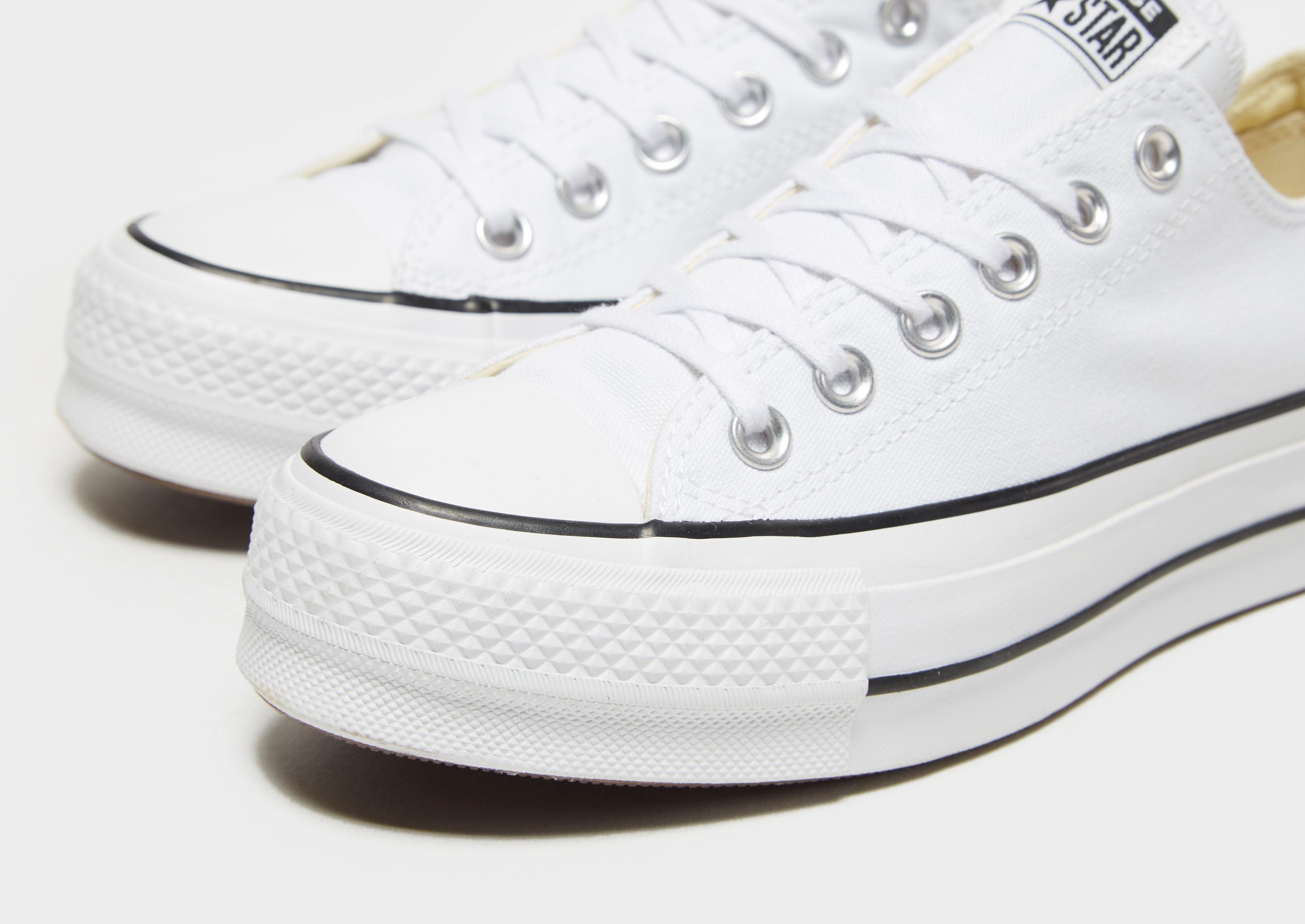 converse all star ox low platform white canvas